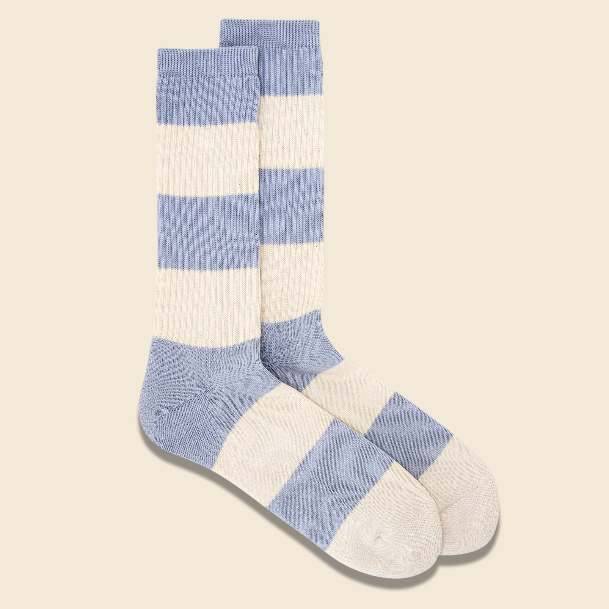 OC Thick Stripes Crew Sock - Sax