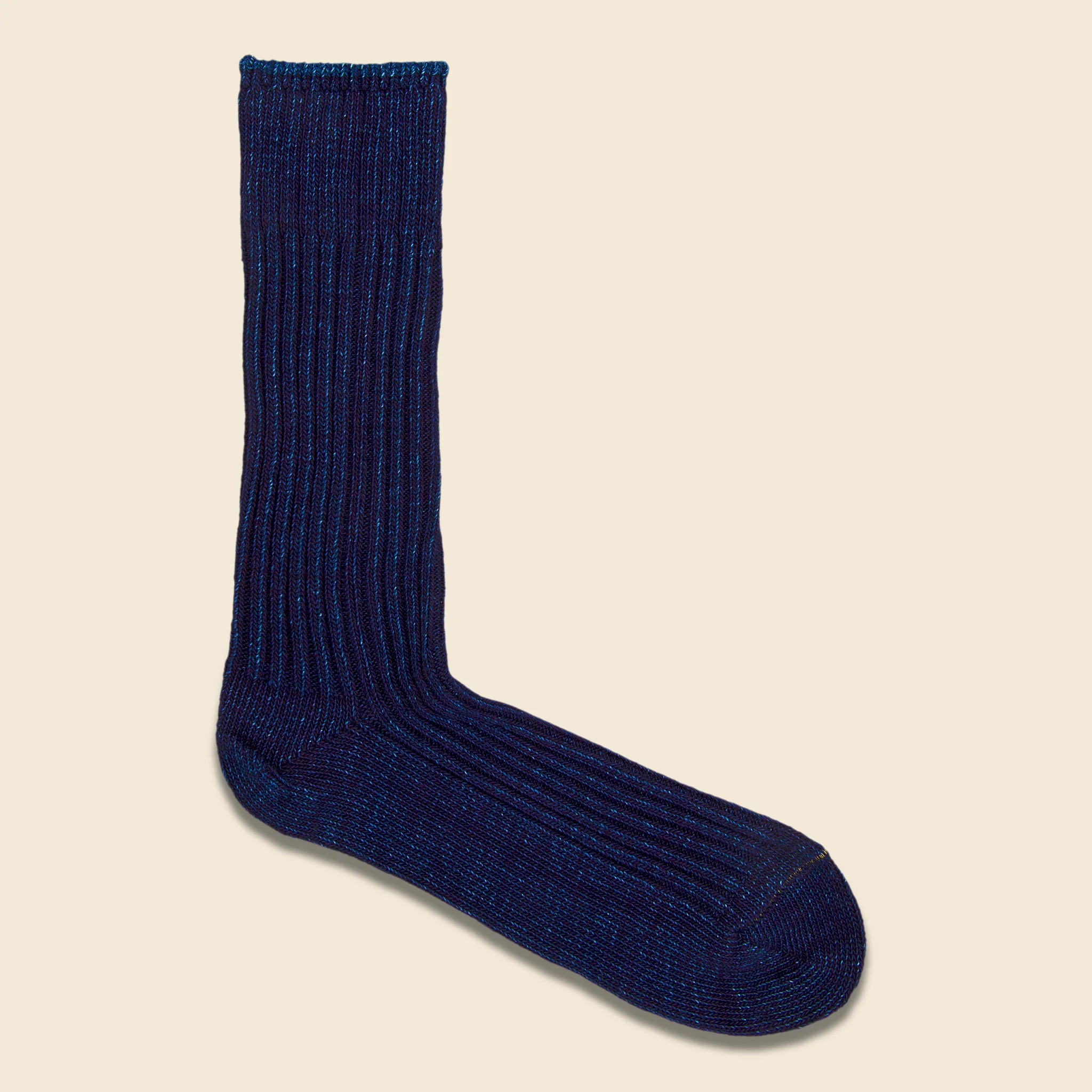 Rib Crew Sock - Dark Indigo