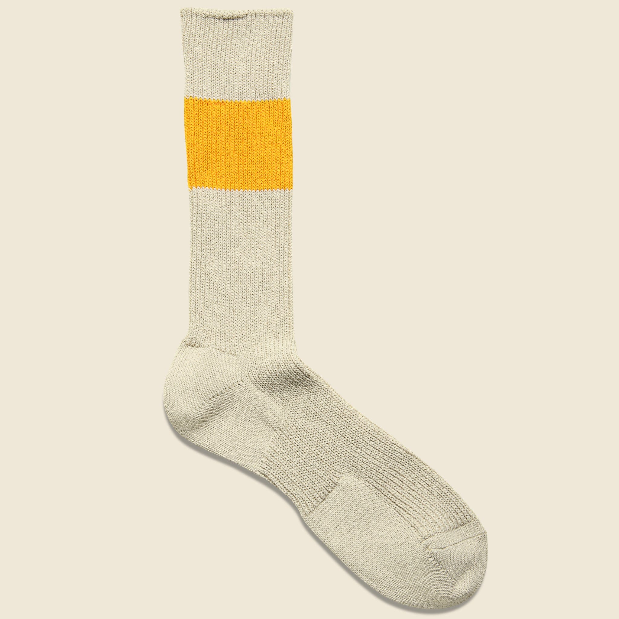 Thick Line Crew Sock - Beige