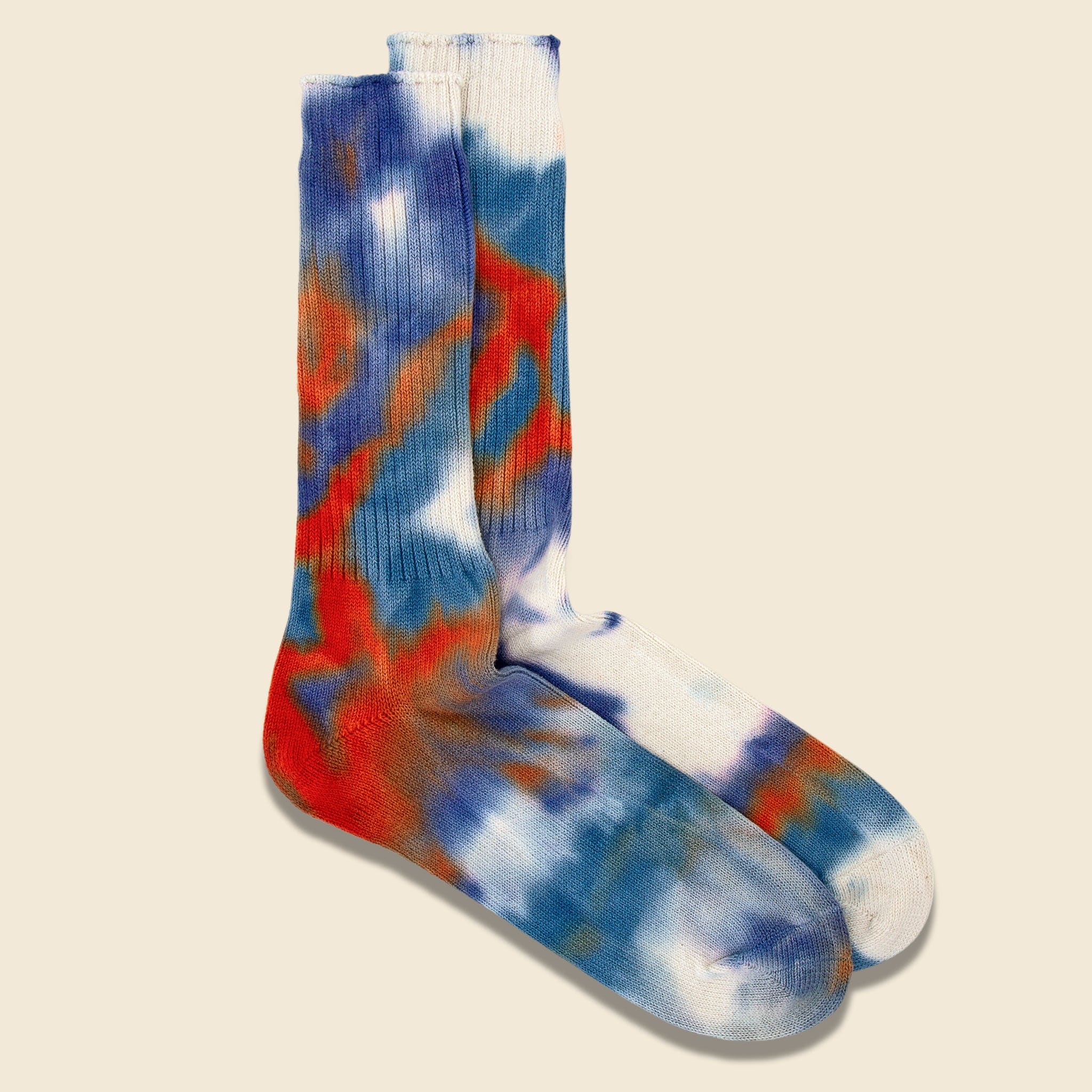 Tie Dye Crew Sock - Navy - Image 2