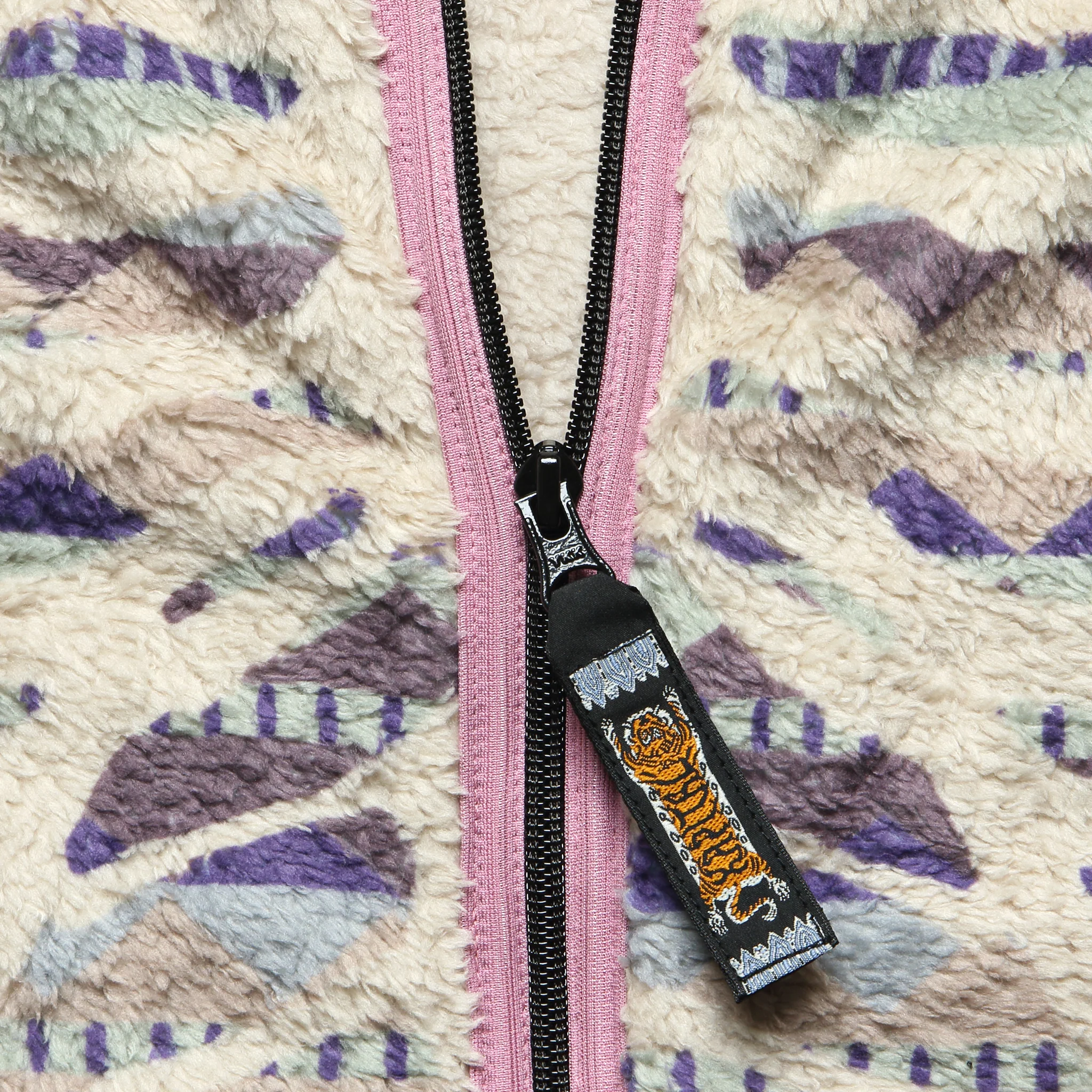 Ashland Stripe & Bone Fleece Jacket - Purple - Image 3