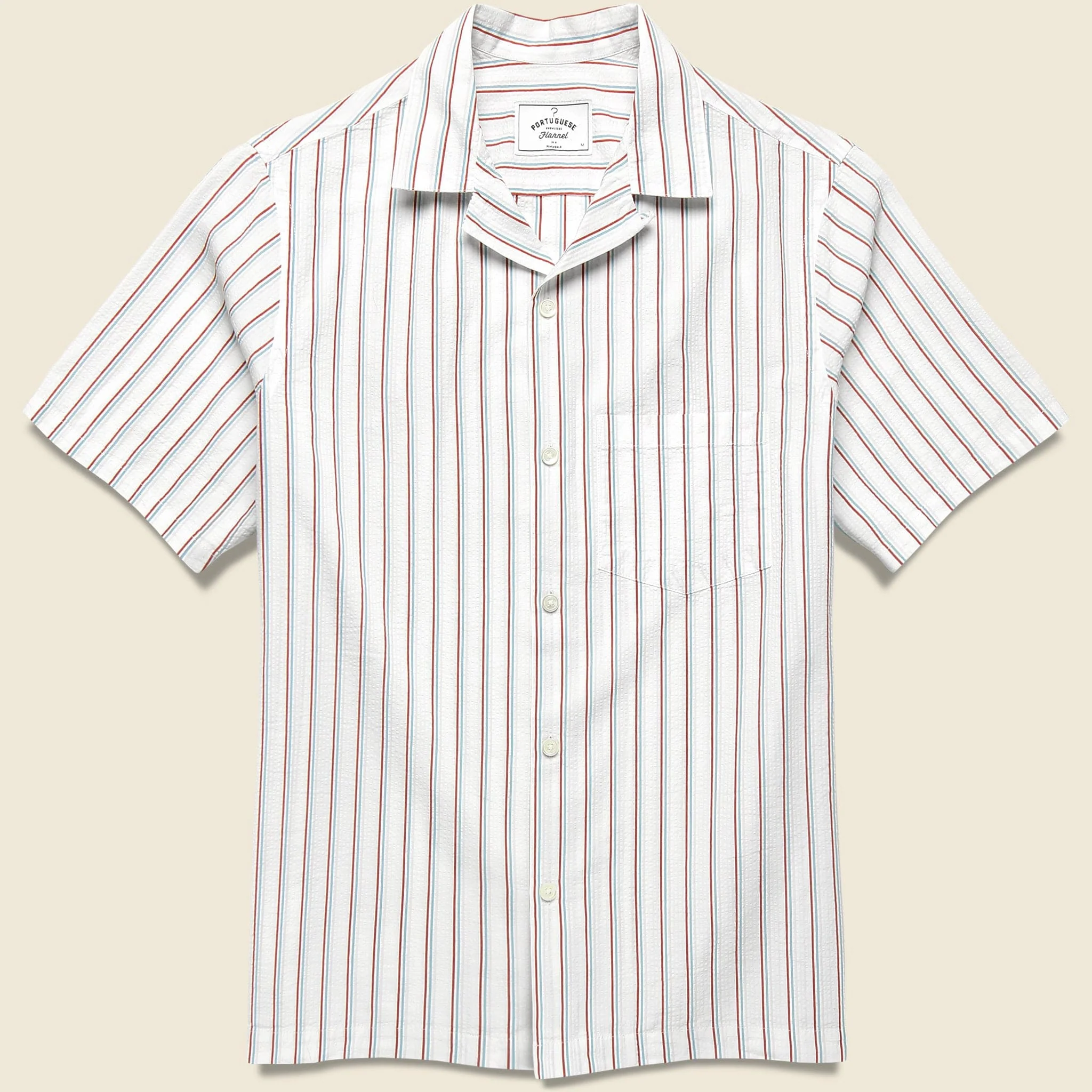 Seersucker Camp Shirt - Stripe