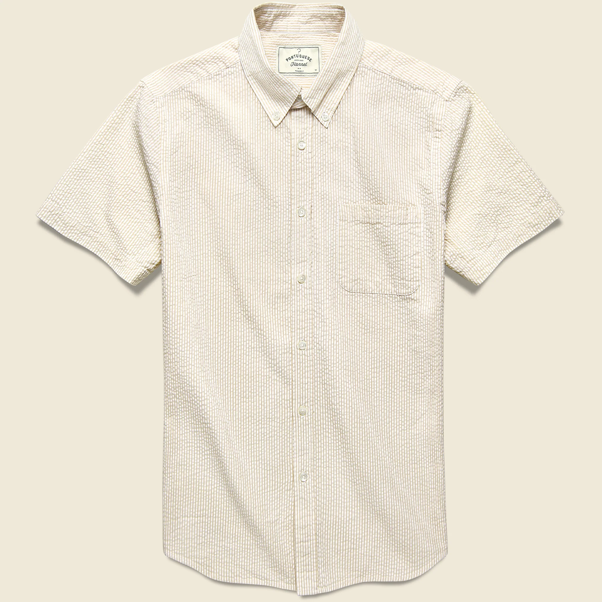 Striped Atlantico Seersucker Shirt - Sand