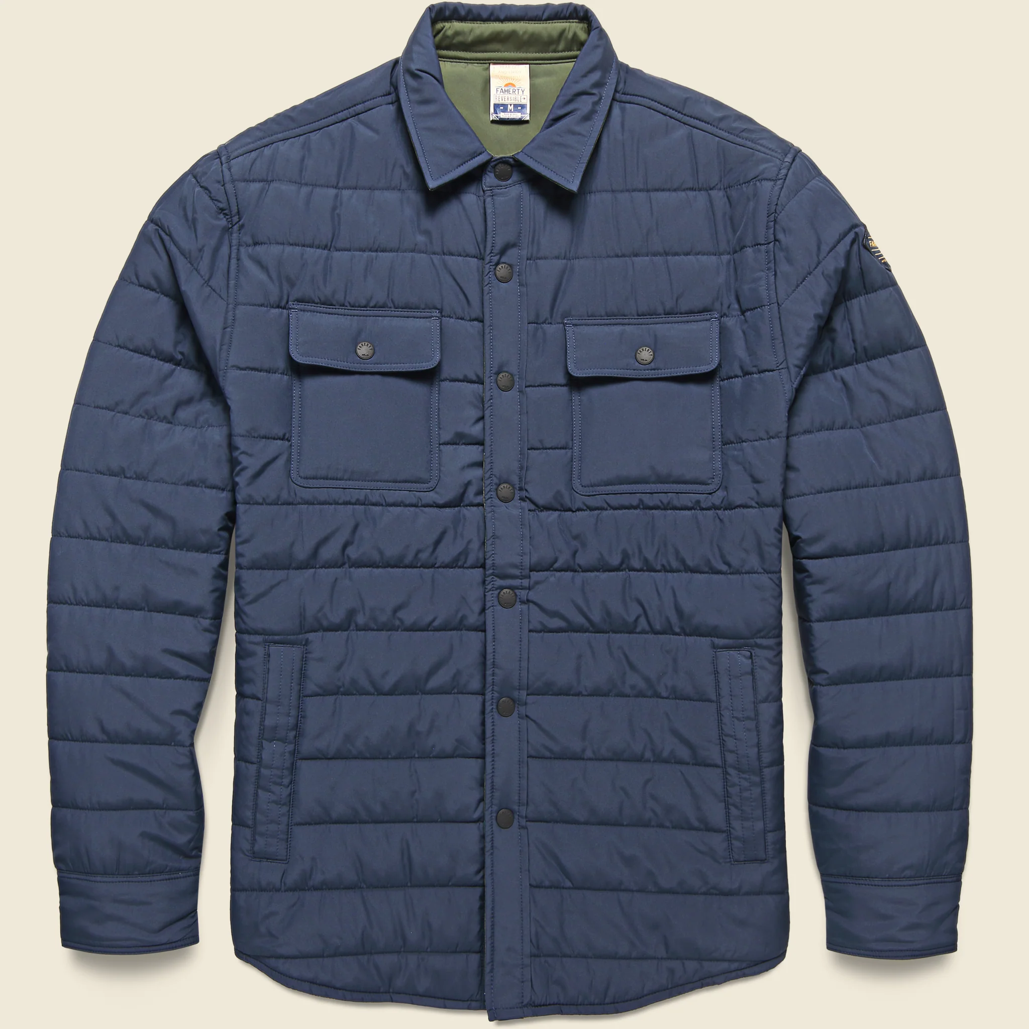 Atmosphere Reversible Shirt Jacket - Olive/Navy - Image 2