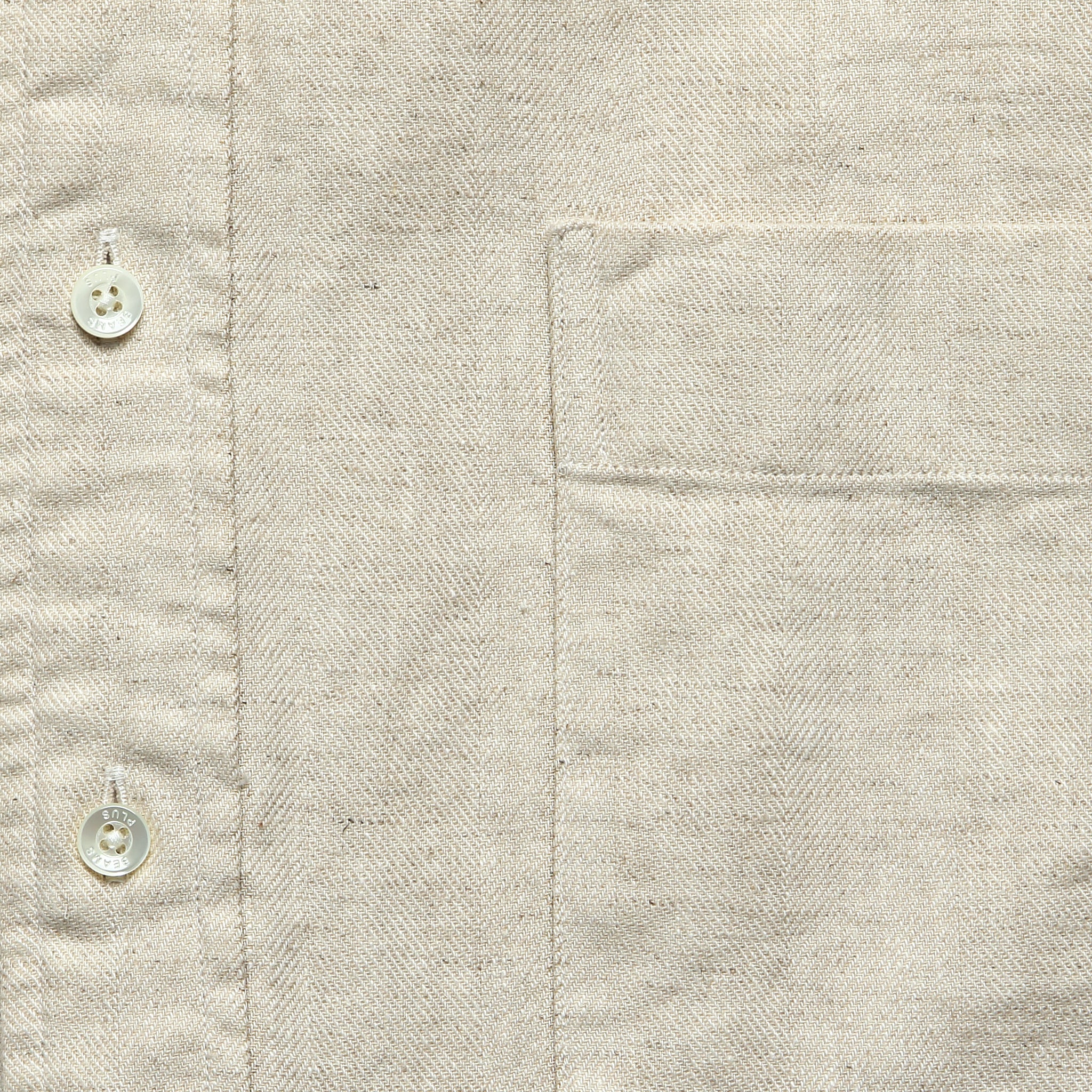 Band Collar Herringbone Pullover - Natural - Image 3