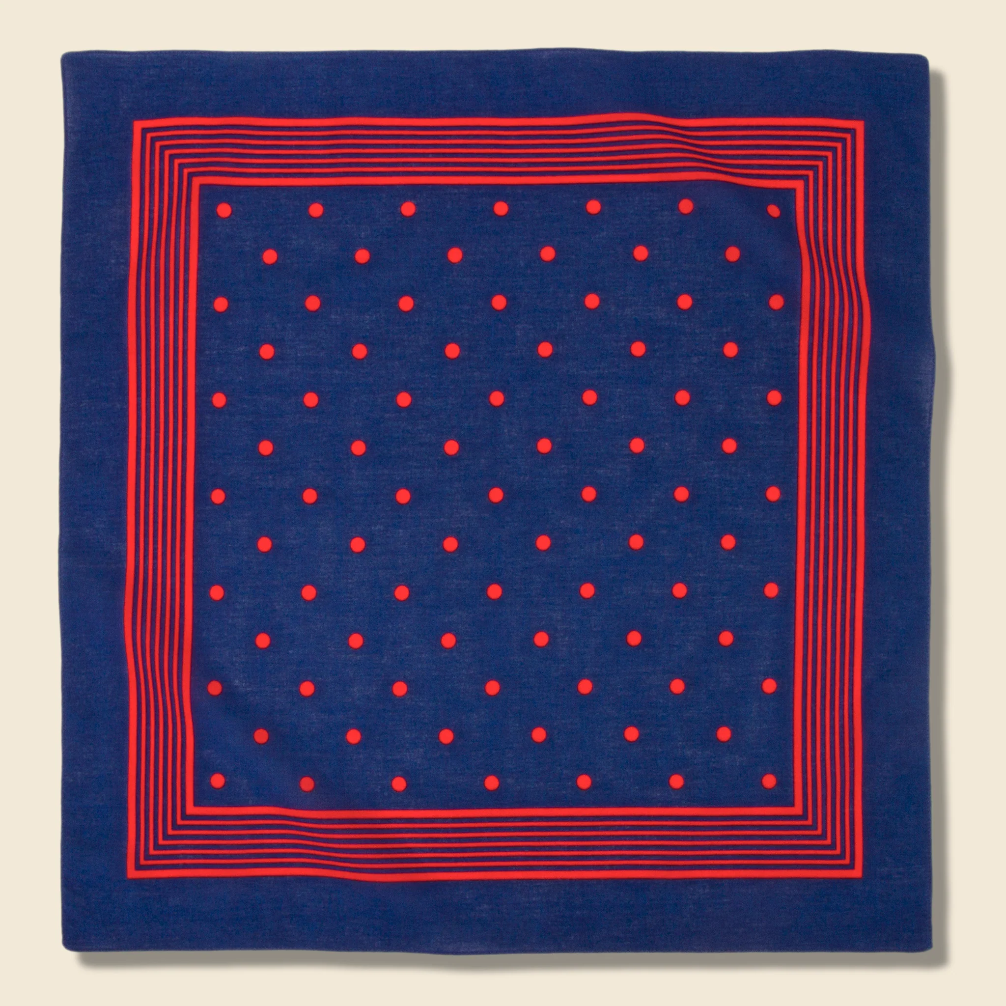 Bandana - Navy Large Red Dot