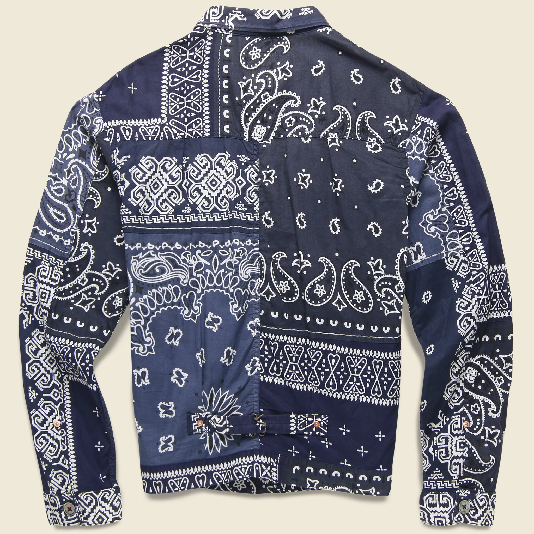 Bandana Patchwork Jacket - Purple Navy - Image 2