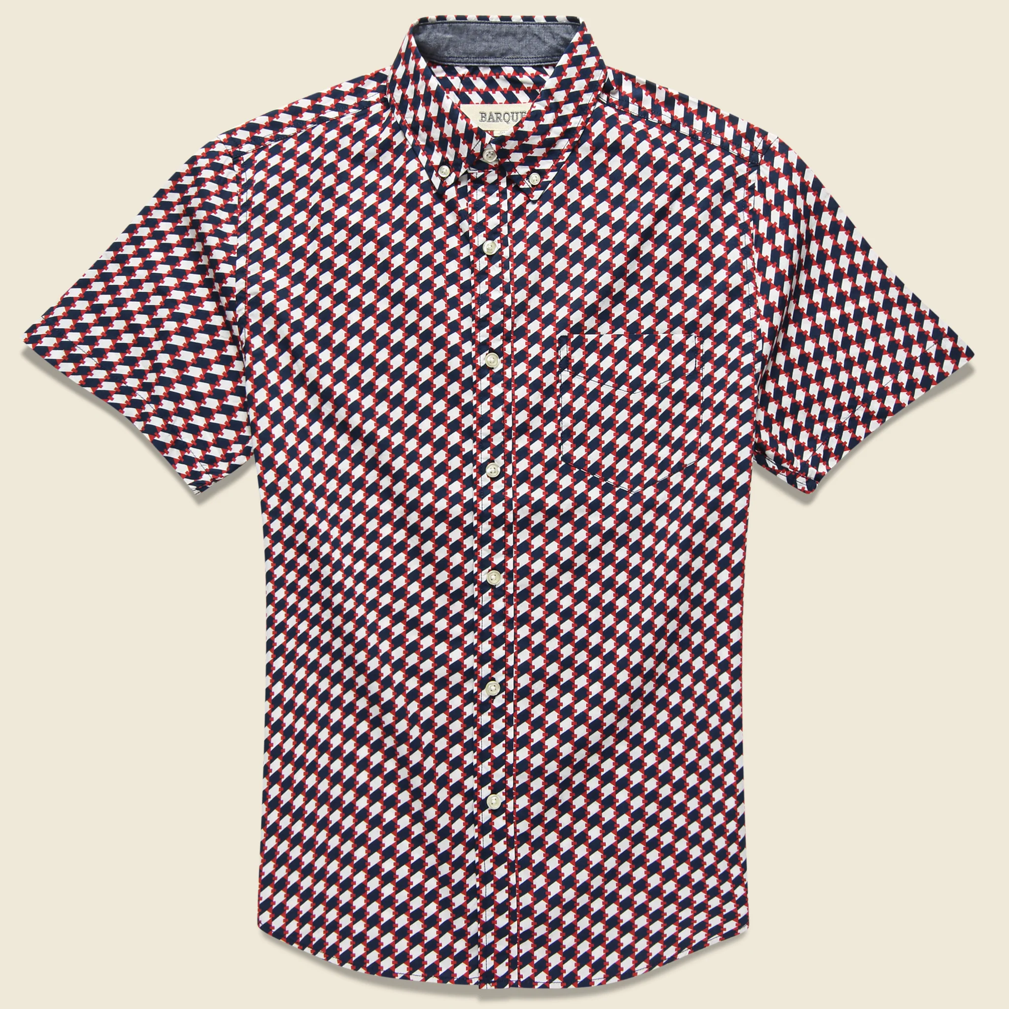 Geo Print Shirt - Red