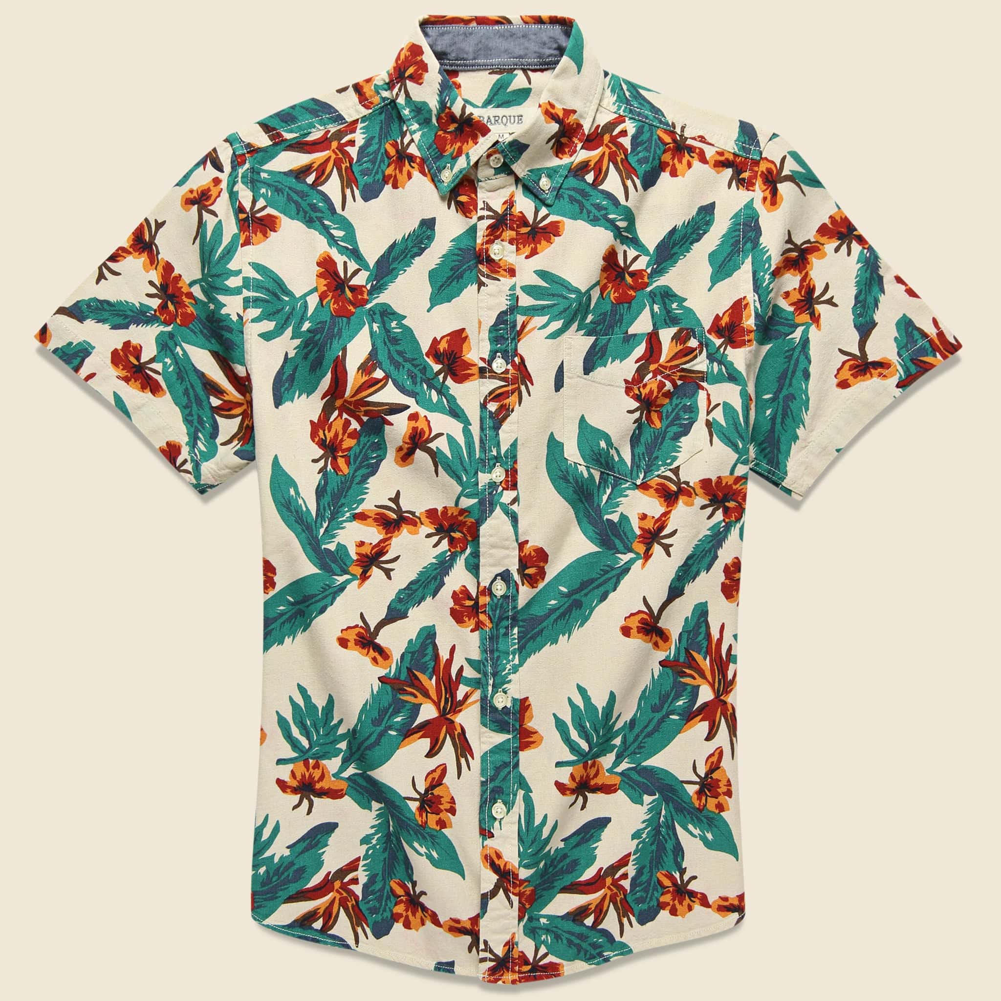 Tropical Print Shirt - Natural