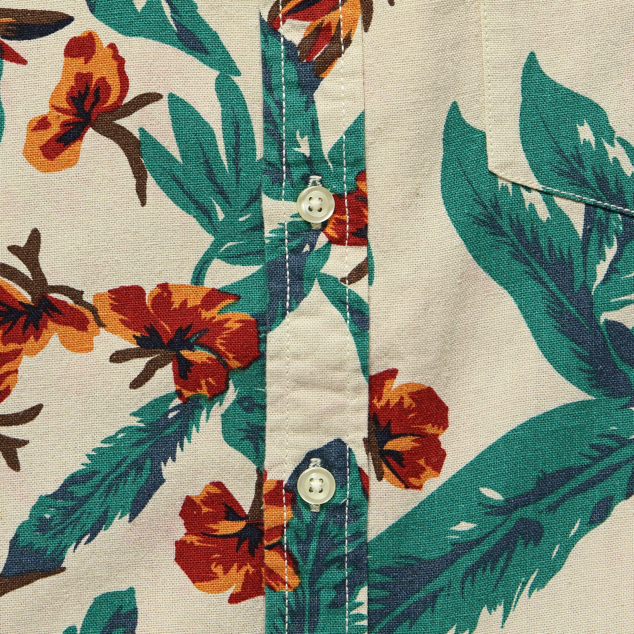 Tropical Print Shirt - Natural - Image 3