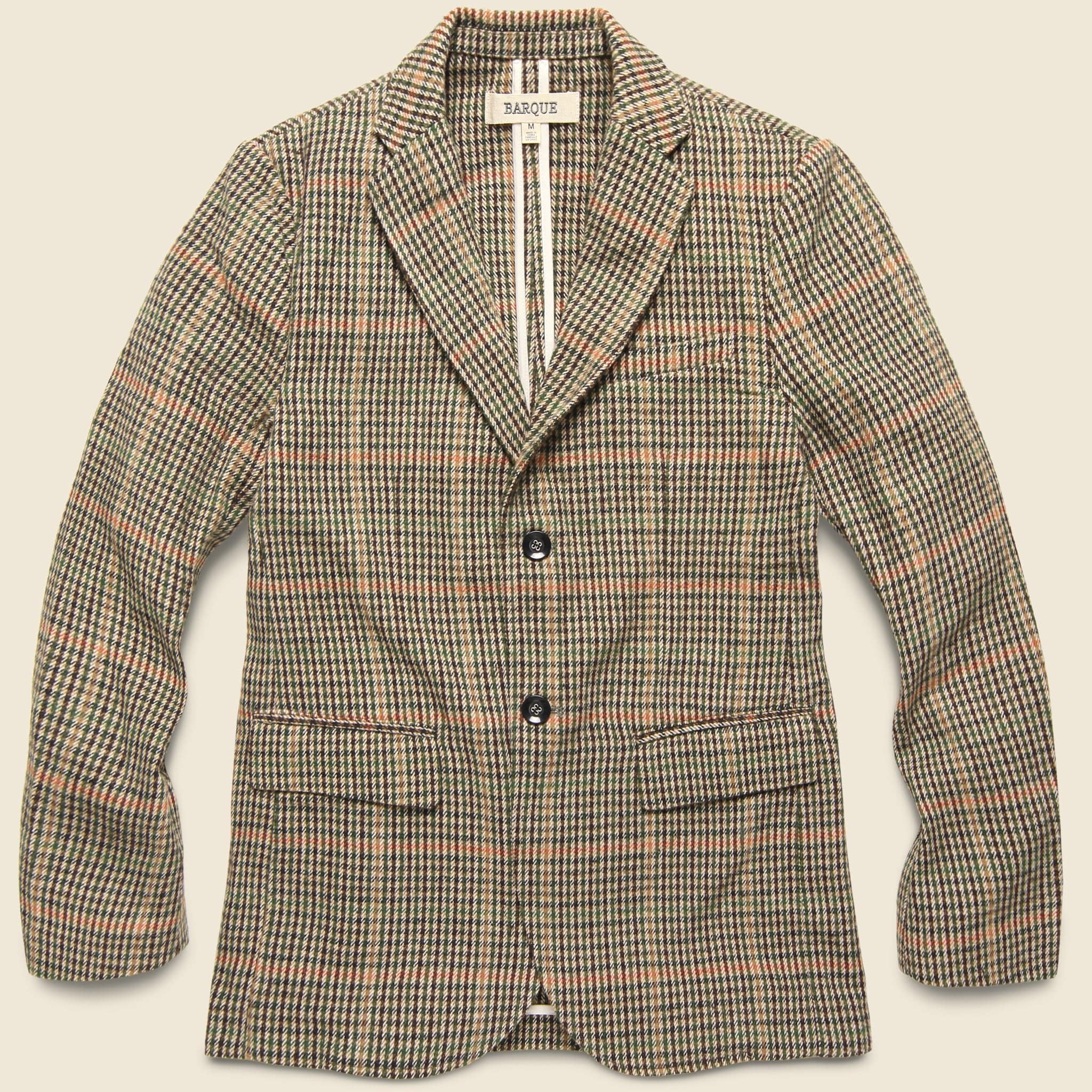 Wool Check Blazer - Khaki