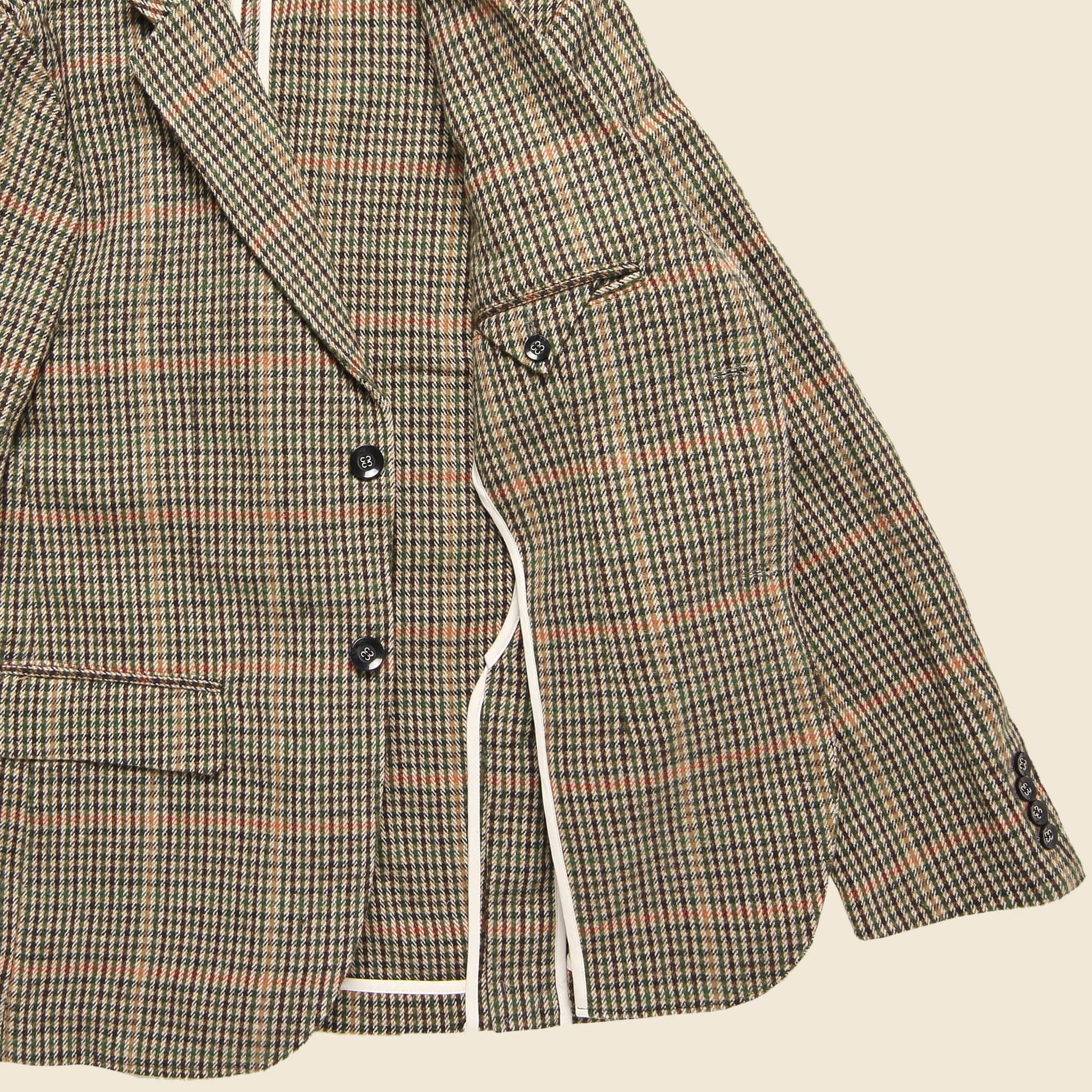 Wool Check Blazer - Khaki - Image 3