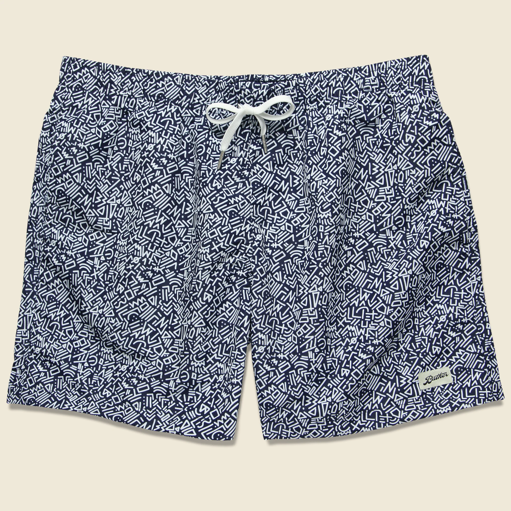 Doodle Swim Trunk - Blue/White