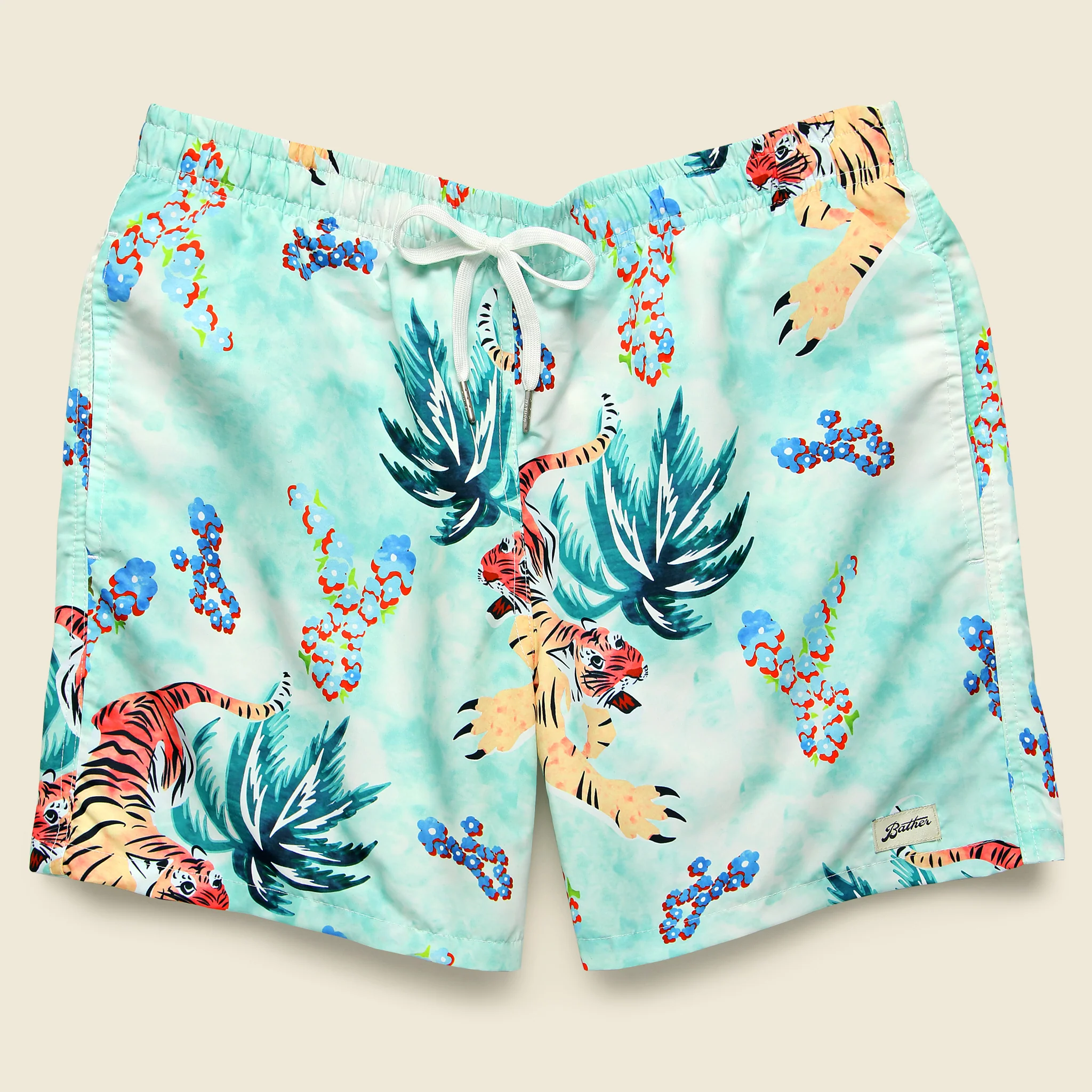 Hawaiian Tiger Swim Trunk - Green