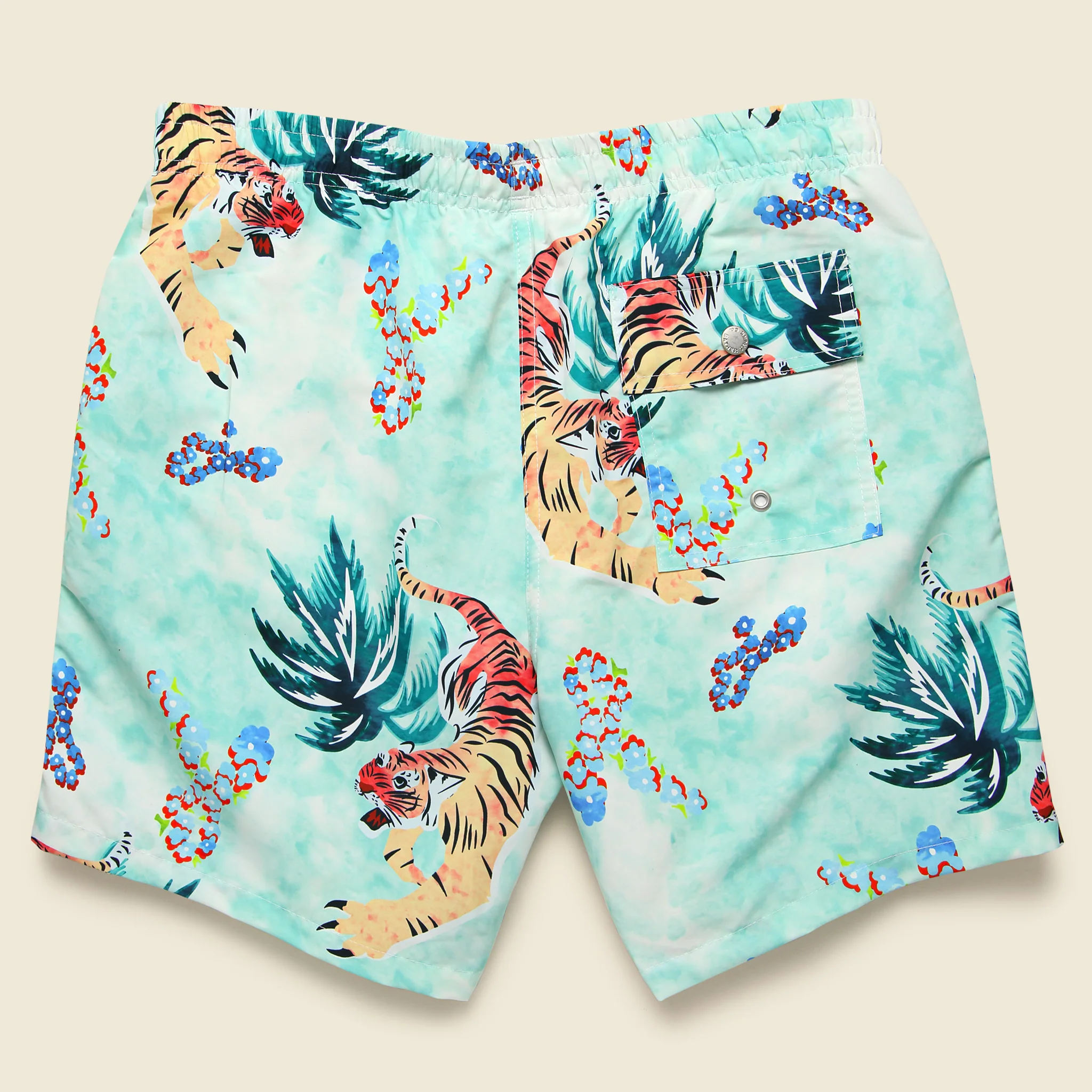 Hawaiian Tiger Swim Trunk - Green - Image 2