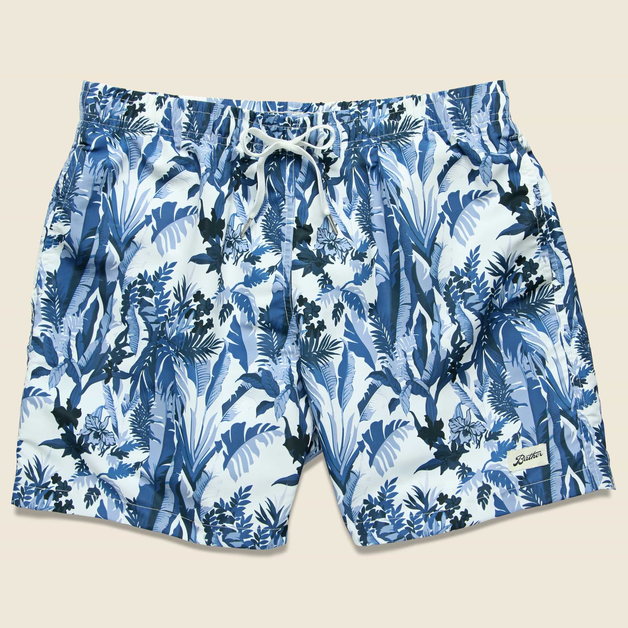 Tropical Forest Swim Trunk - Blue