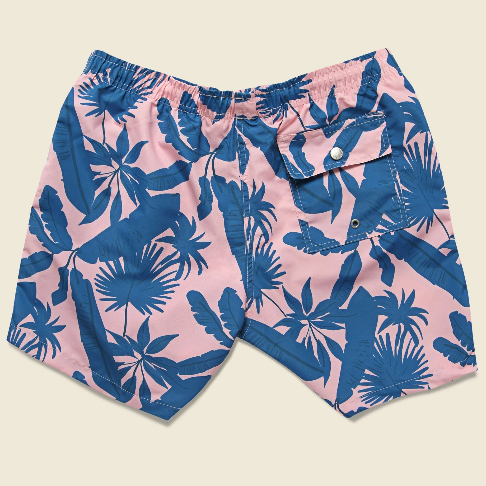 Tropical Palms Swim Trunk - Pink/Blue - Image 2