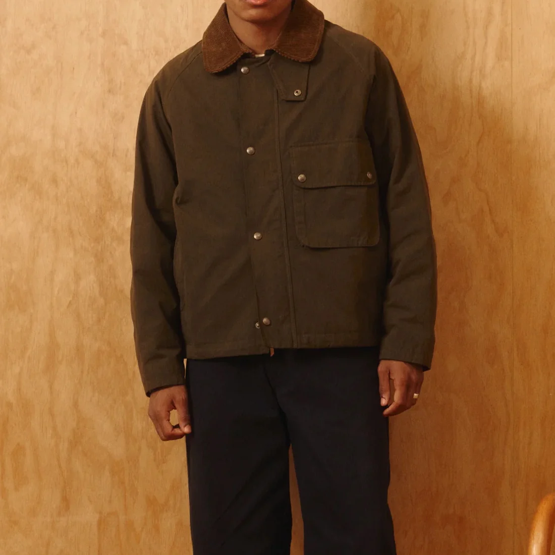 Bay Waxed Nylon Jacket - Olive - Image 3