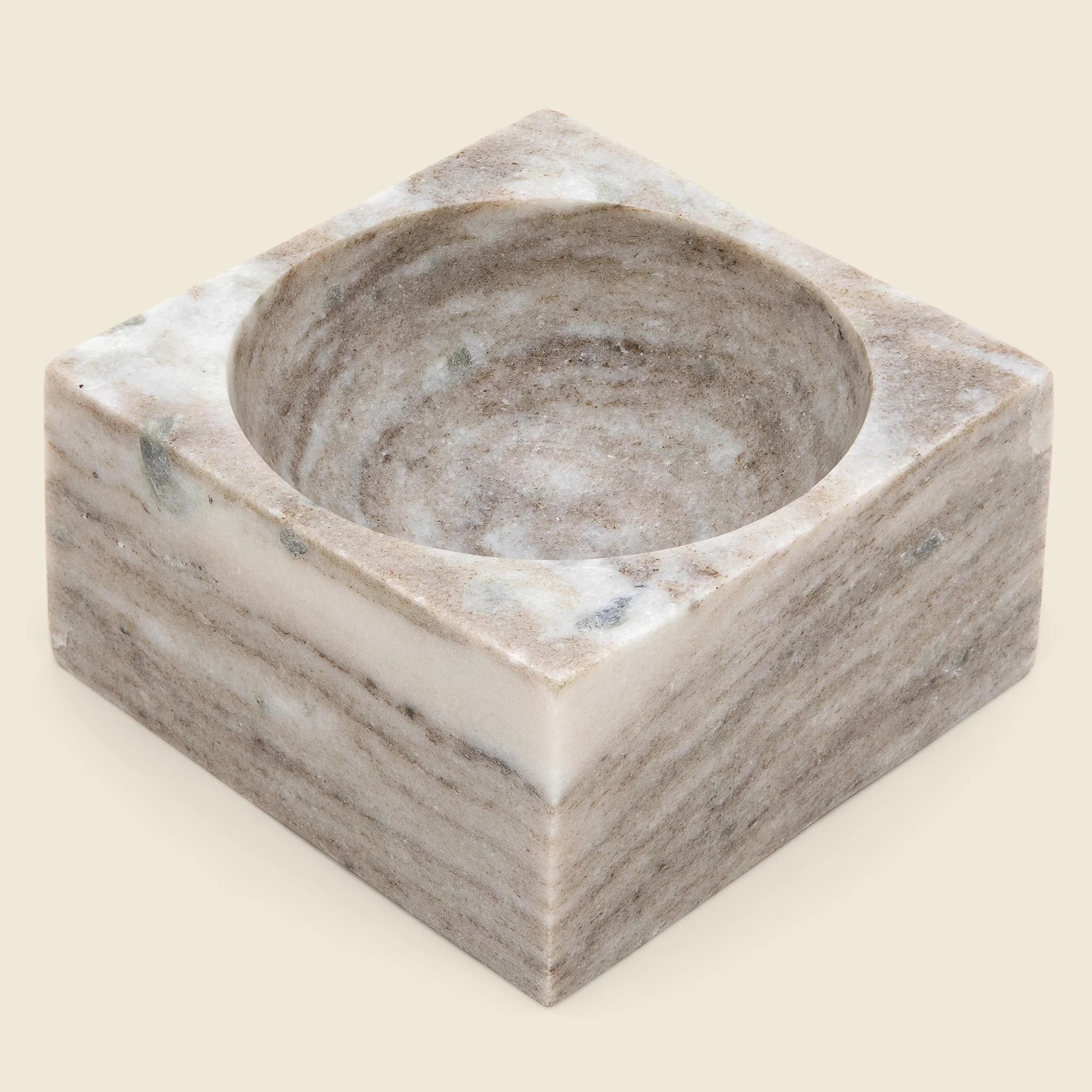 Beige Marble Square Bowl