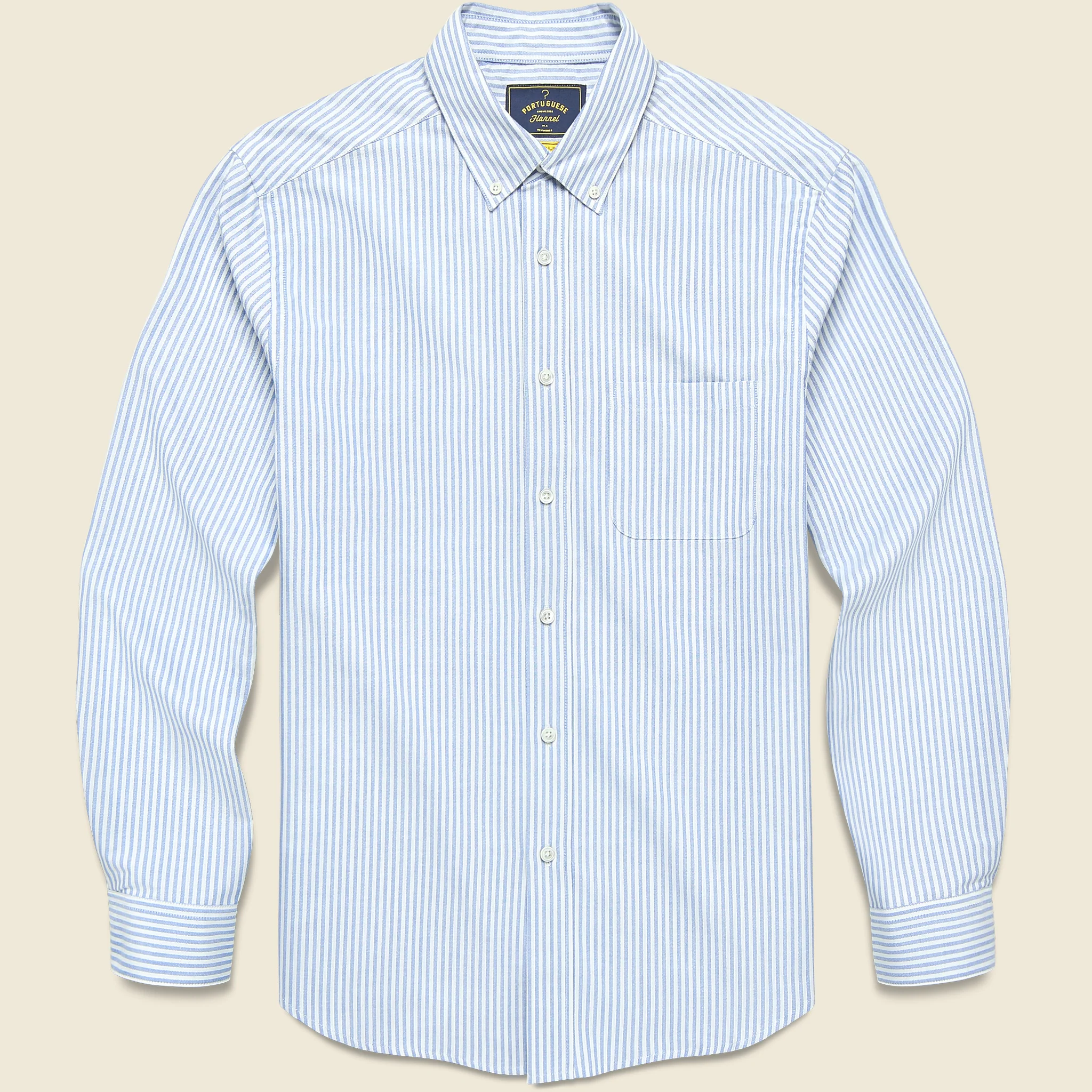 Belavista Brushed Oxford Shirt - Blue Stripe