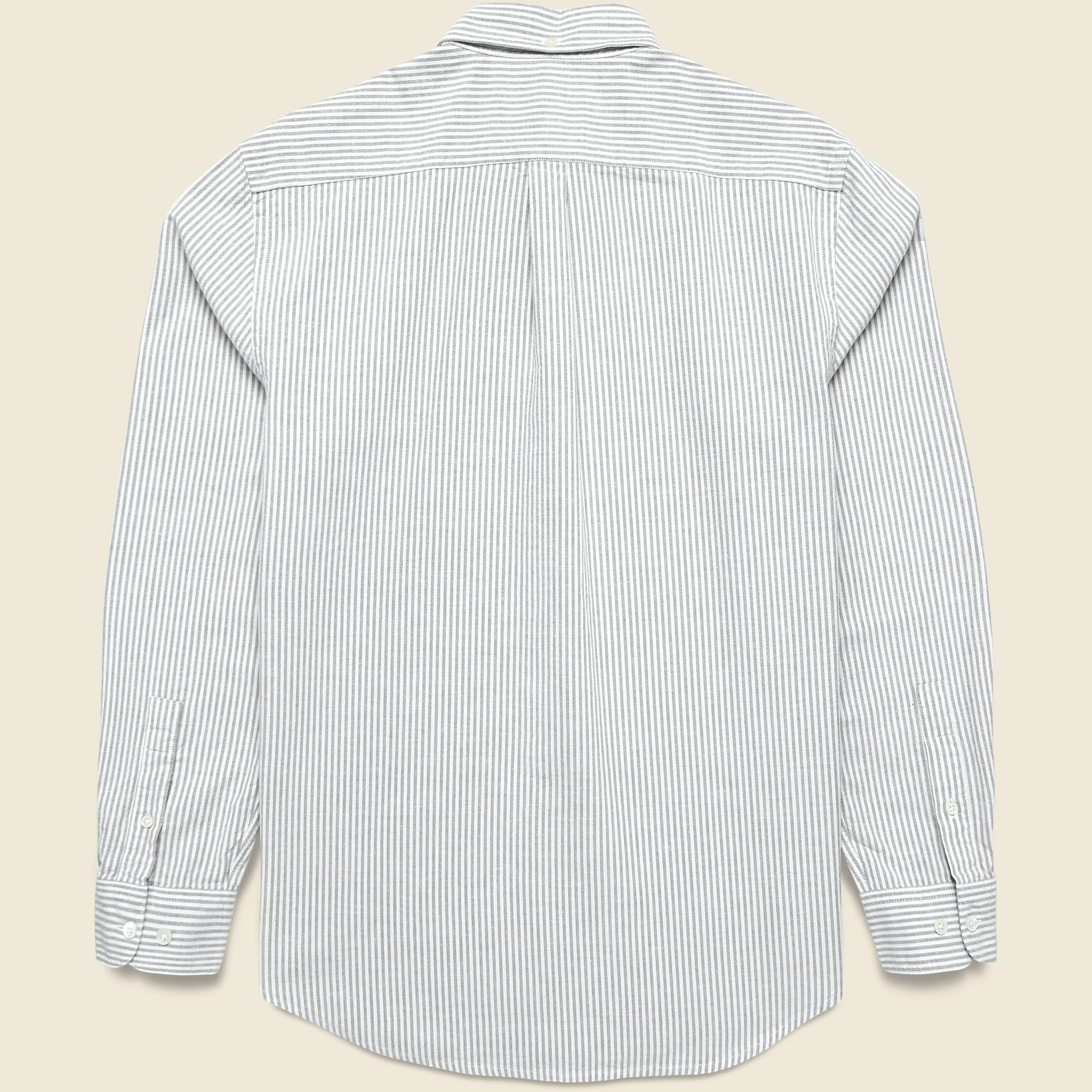 Belavista Brushed Oxford Shirt - Green Stripe - Image 3