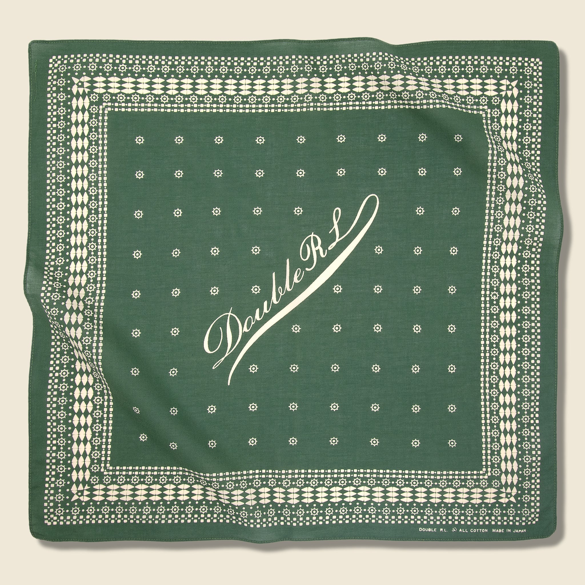 Benson Bandana - Faded Green/Cream