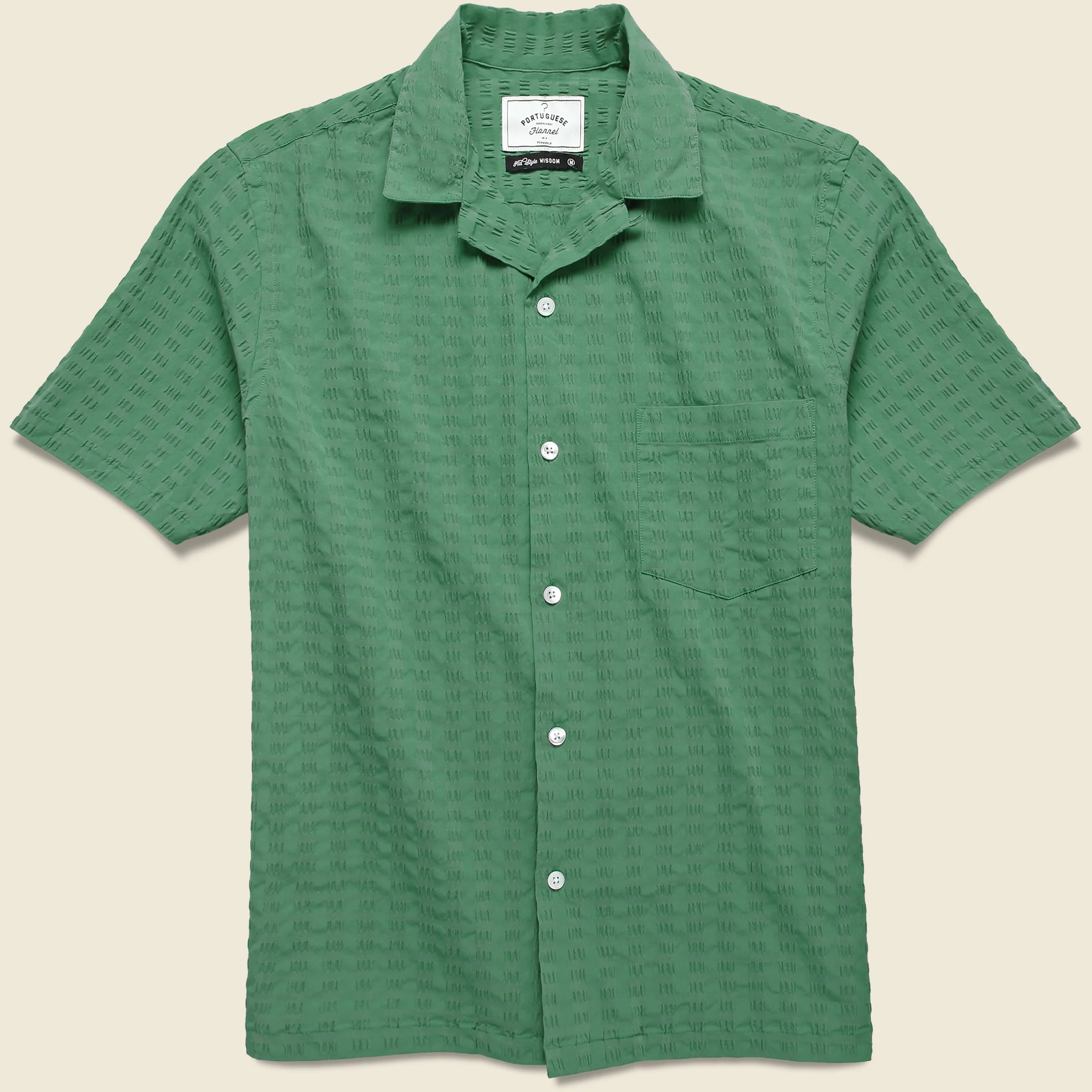 Big Square Seersucker Shirt - Green