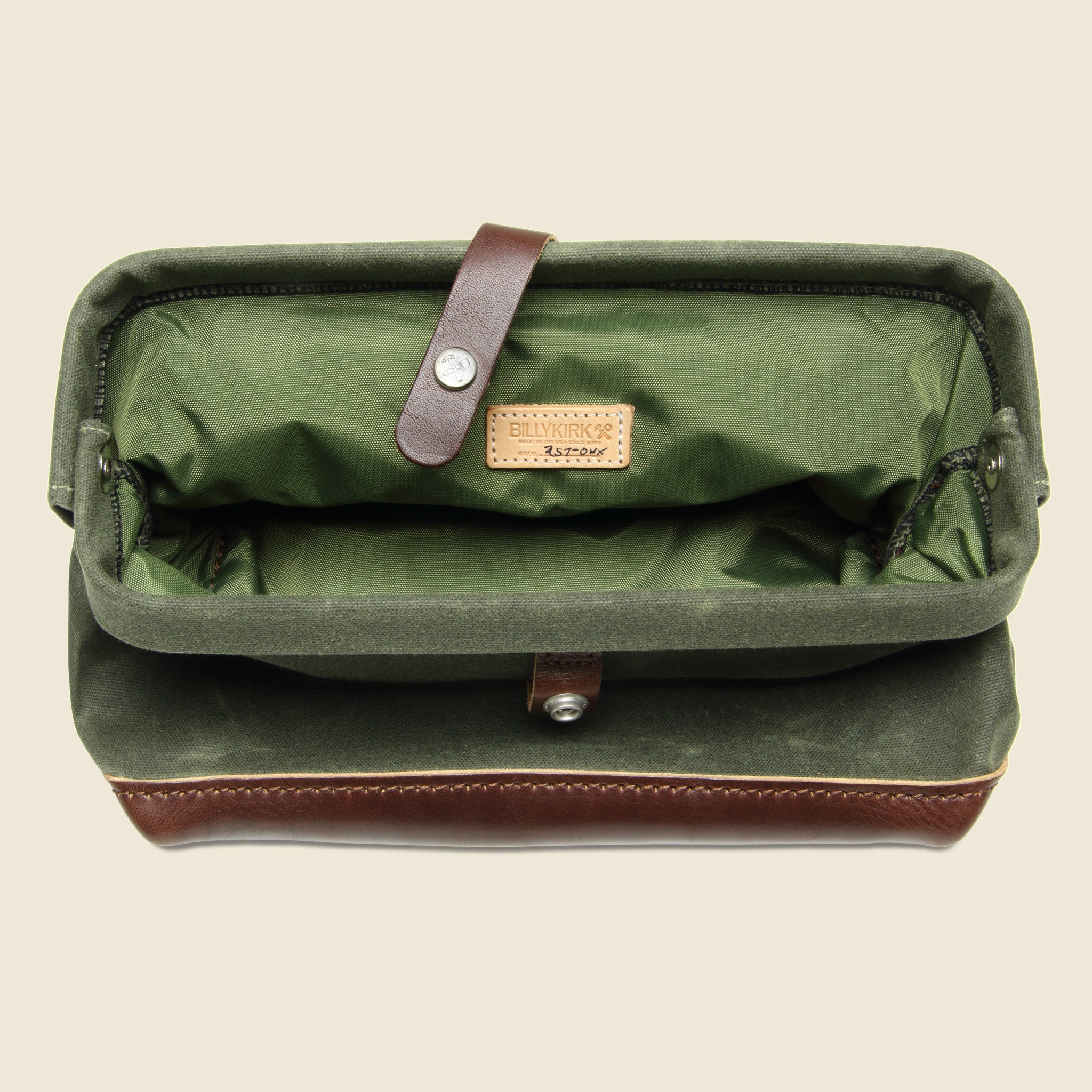 No. 257 Snap Dopp Kit - Olive/Brown - Image 2