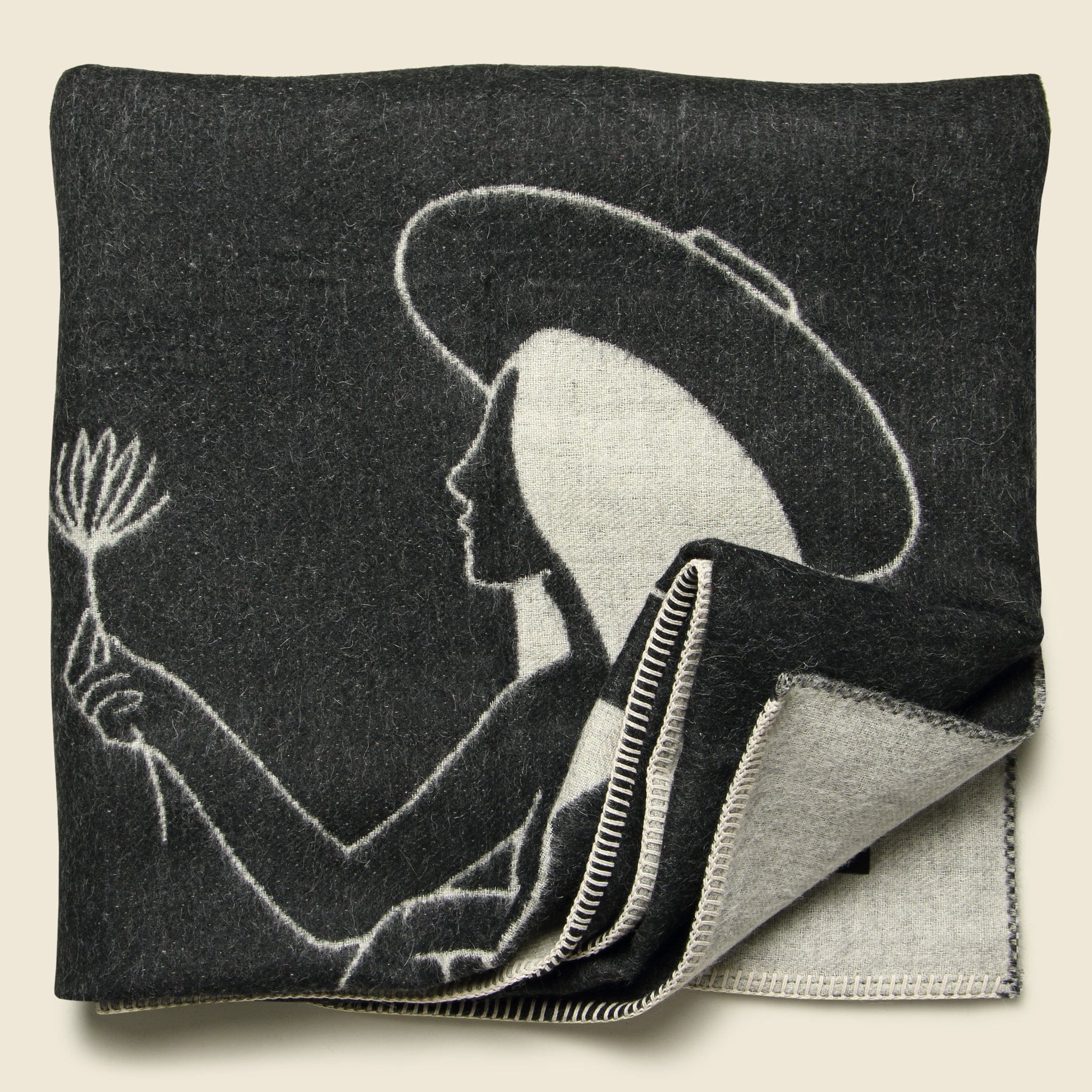 Yoko Reversible Alpaca Throw - Shoji/Black - Image 3
