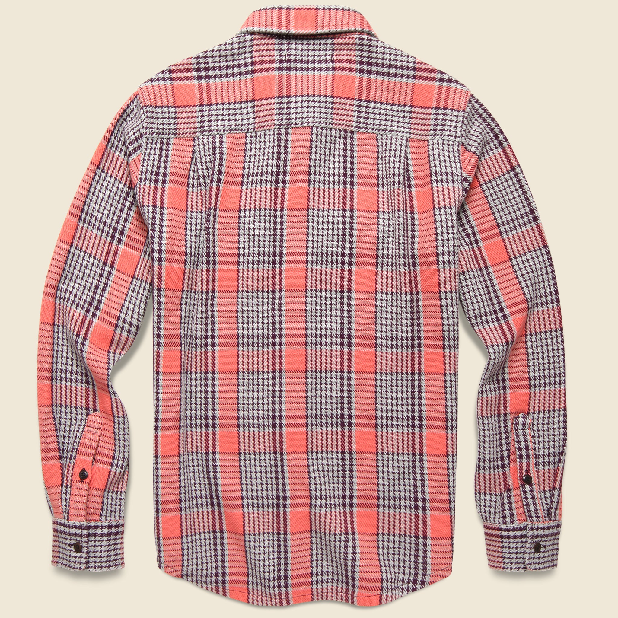 Blanket Shirt - Bright Coral Graph Plaid - Image 2