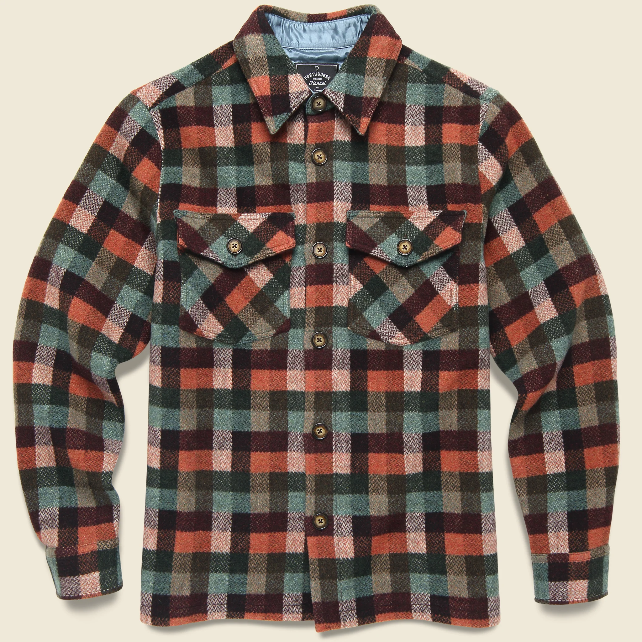 Block Overshirt - Brick/Green/Multi