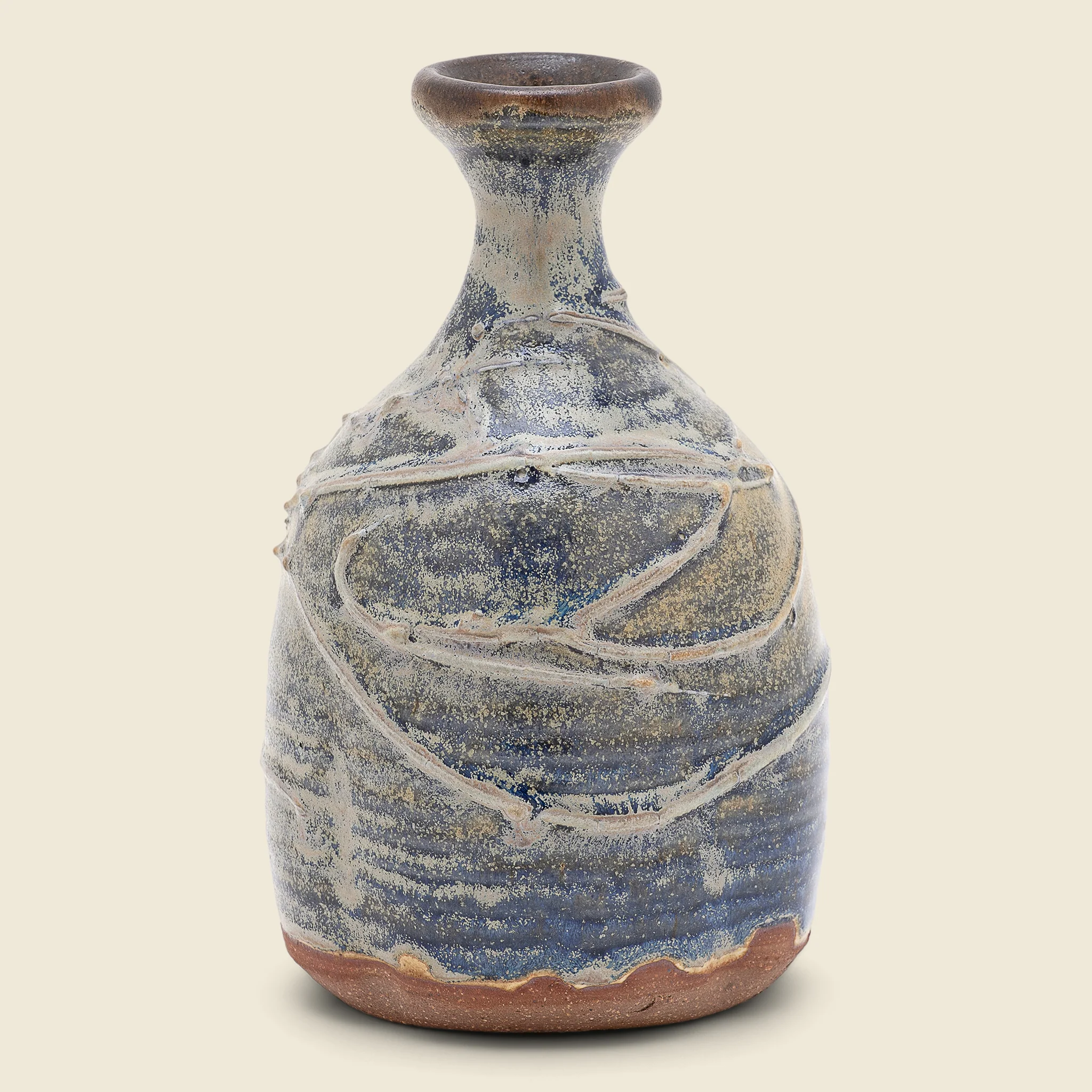 Blue Textured Ceramic Vase