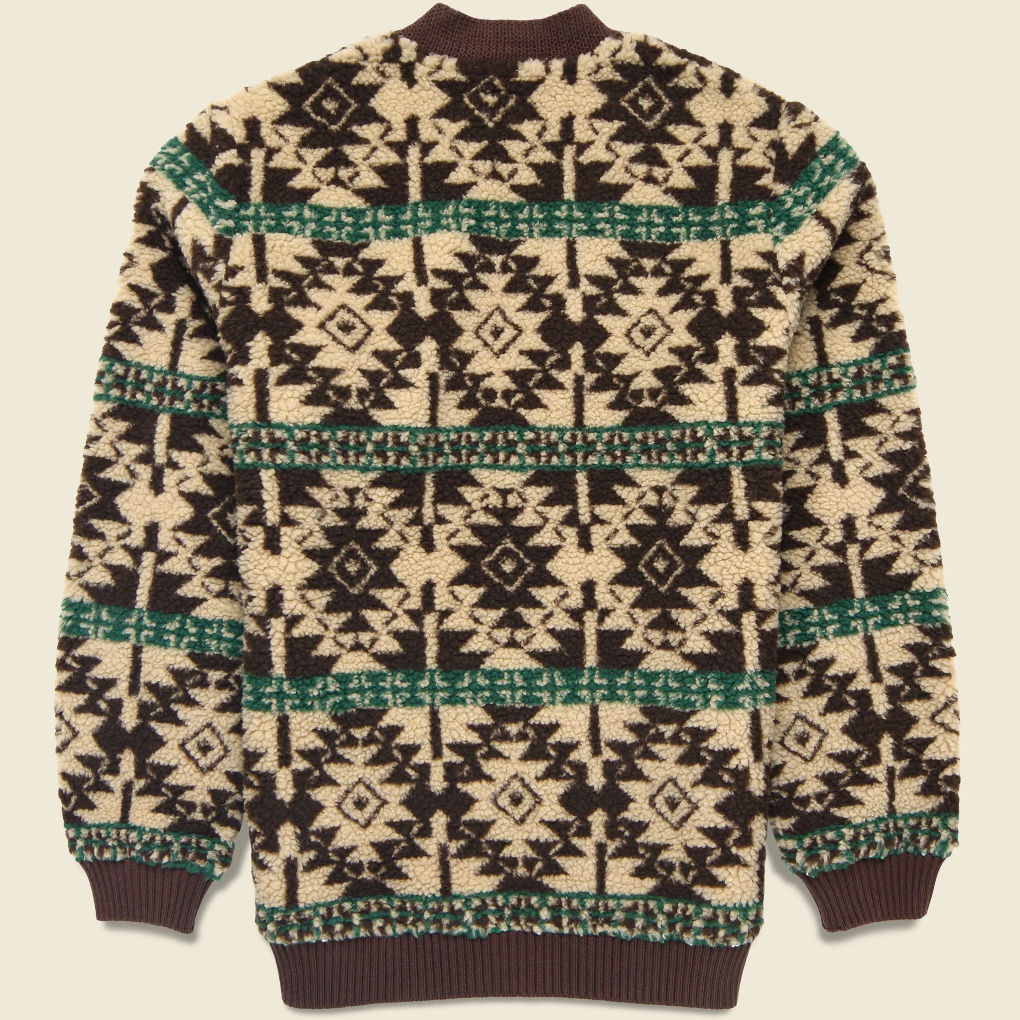 Boa Jacquard Cardigan - Brown - Image 2