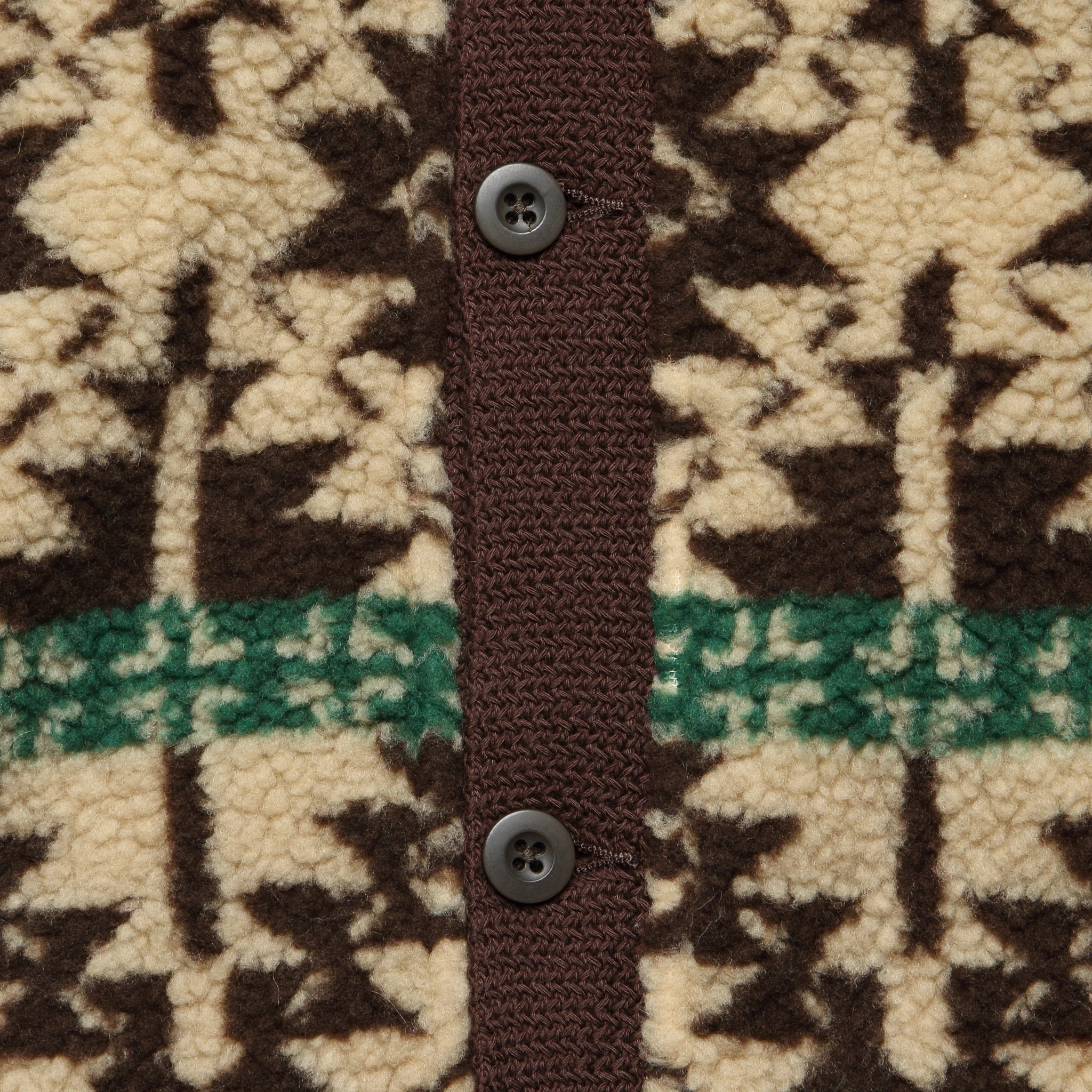 Boa Jacquard Cardigan - Brown - Image 3