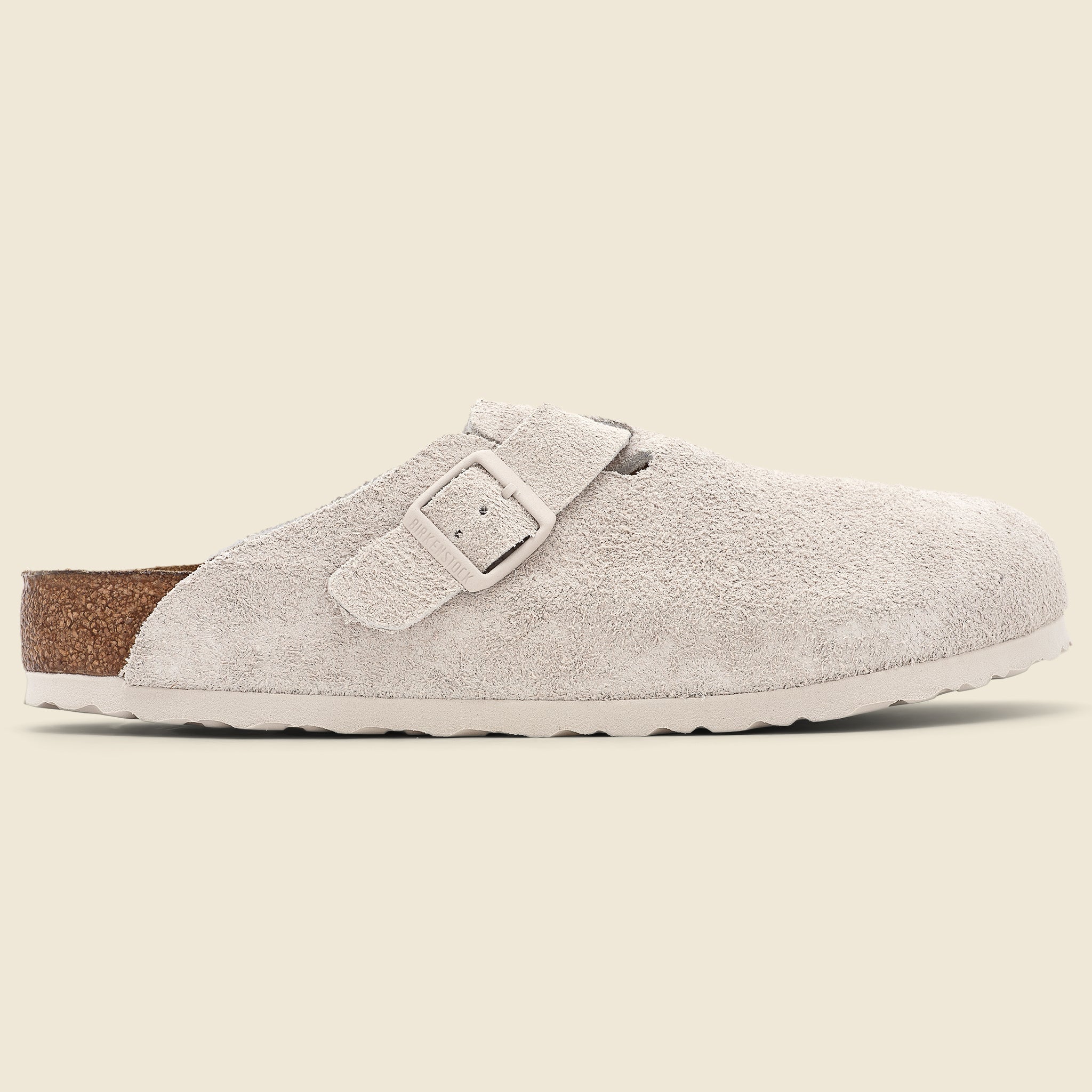 Boston Suede Clog - White
