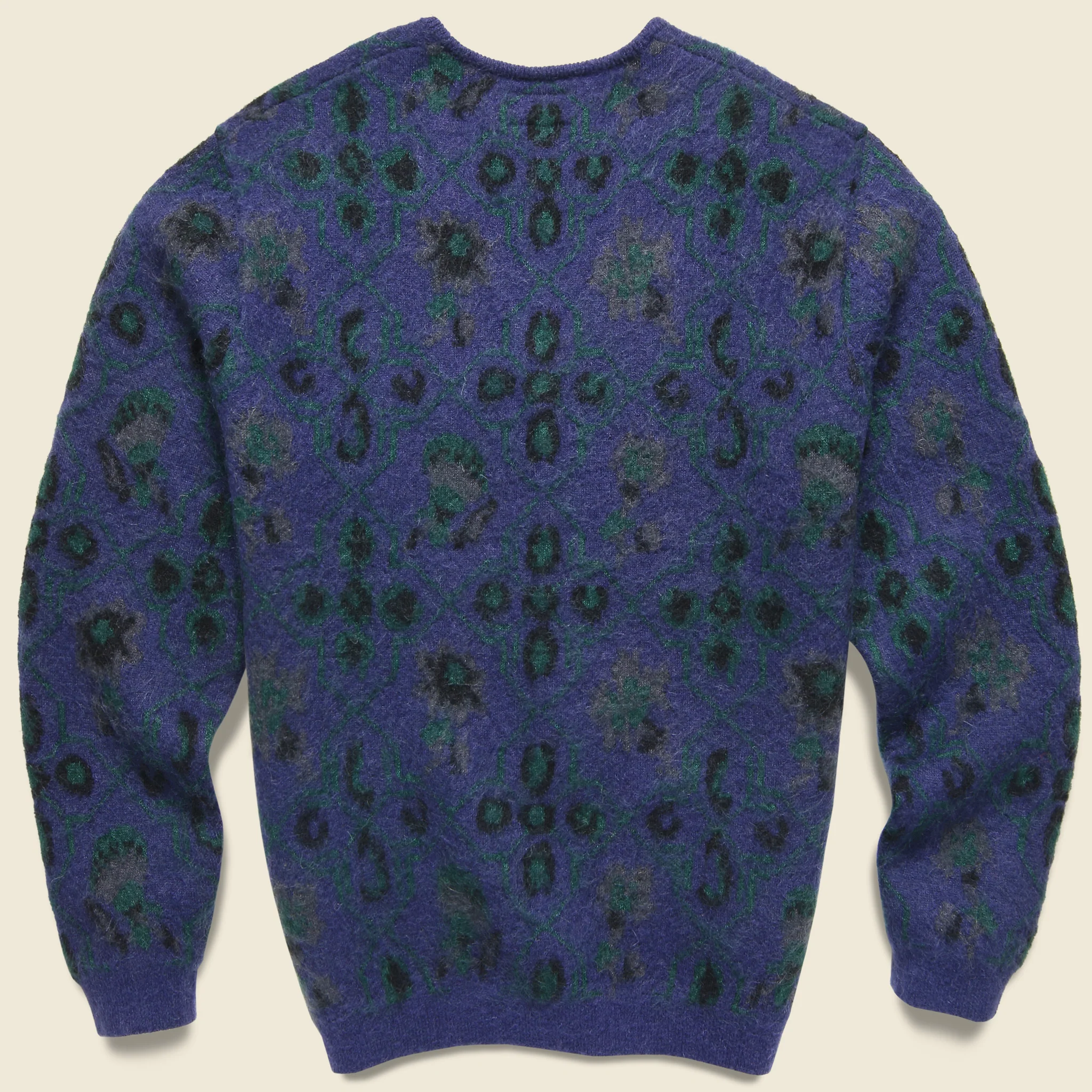 Botanical Pattern Cardigan - Navy - Image 2