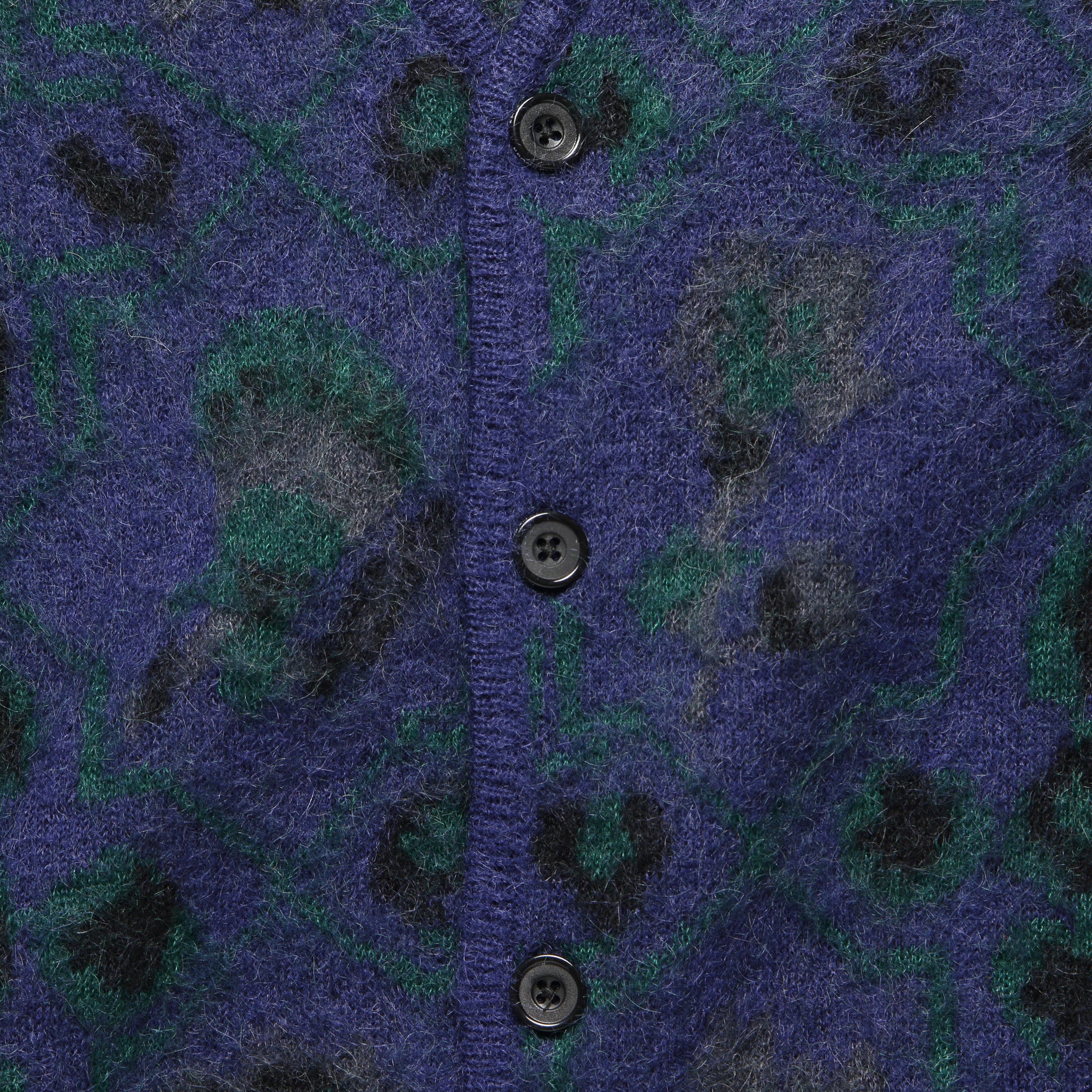 Botanical Pattern Cardigan - Navy - Image 3
