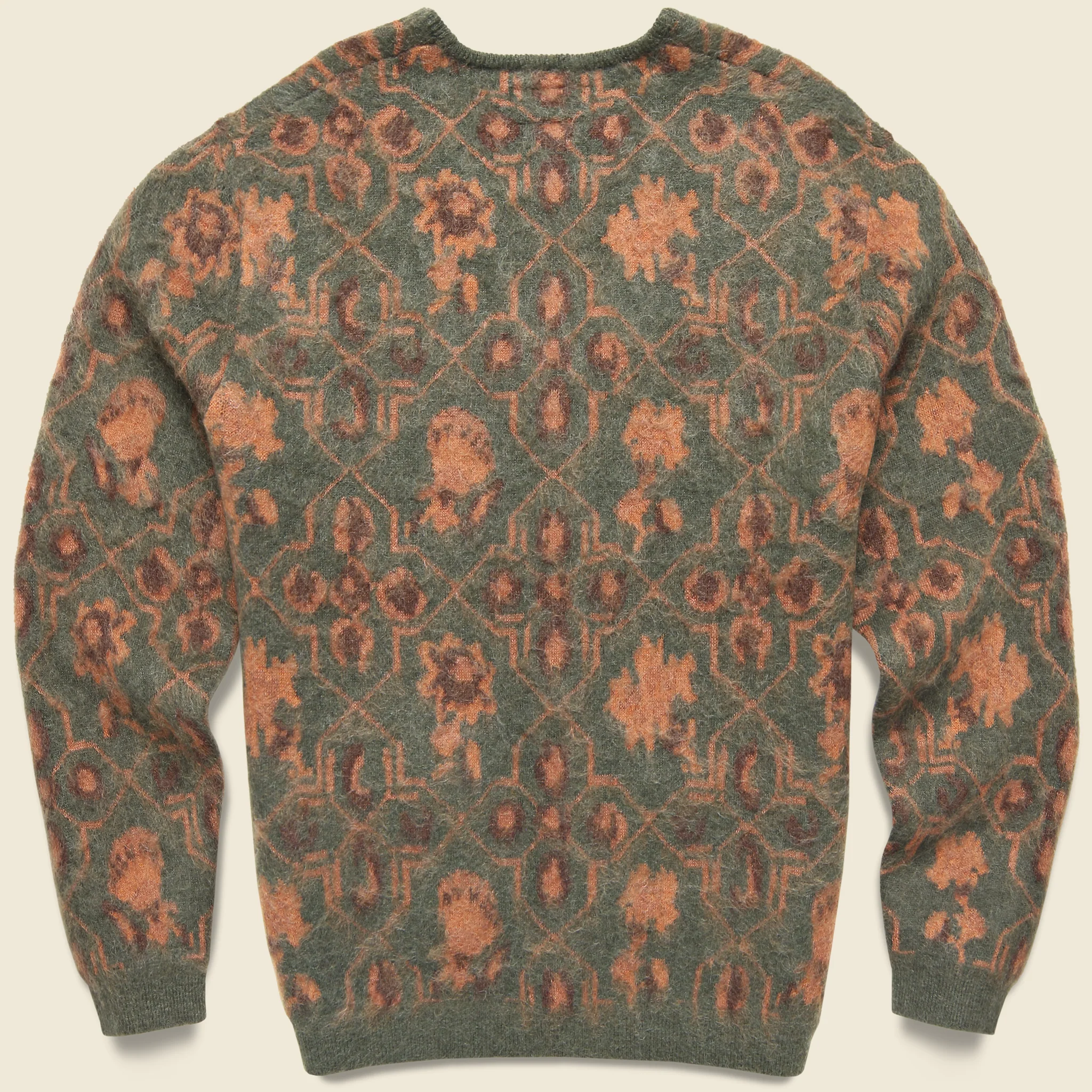 Botanical Pattern Cardigan - Olive - Image 2