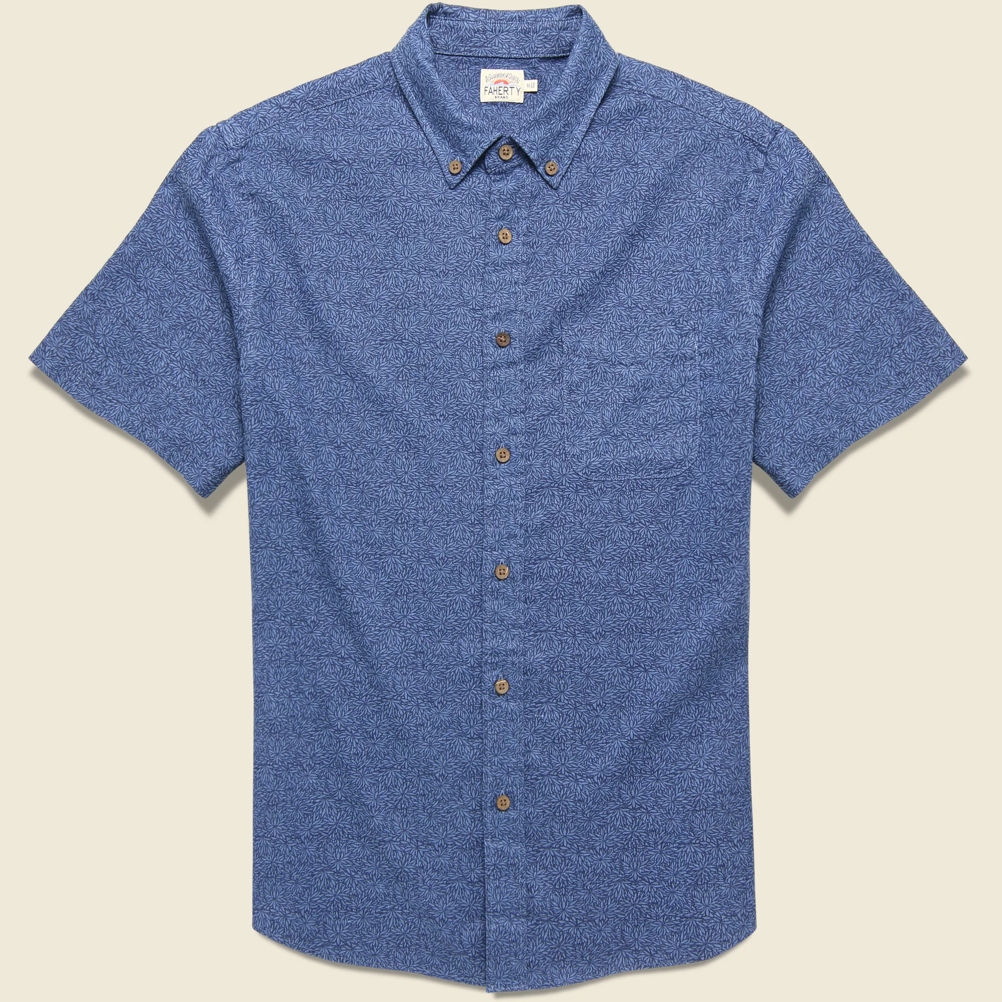 Breeze Shirt - Horizon Blues Frond Print