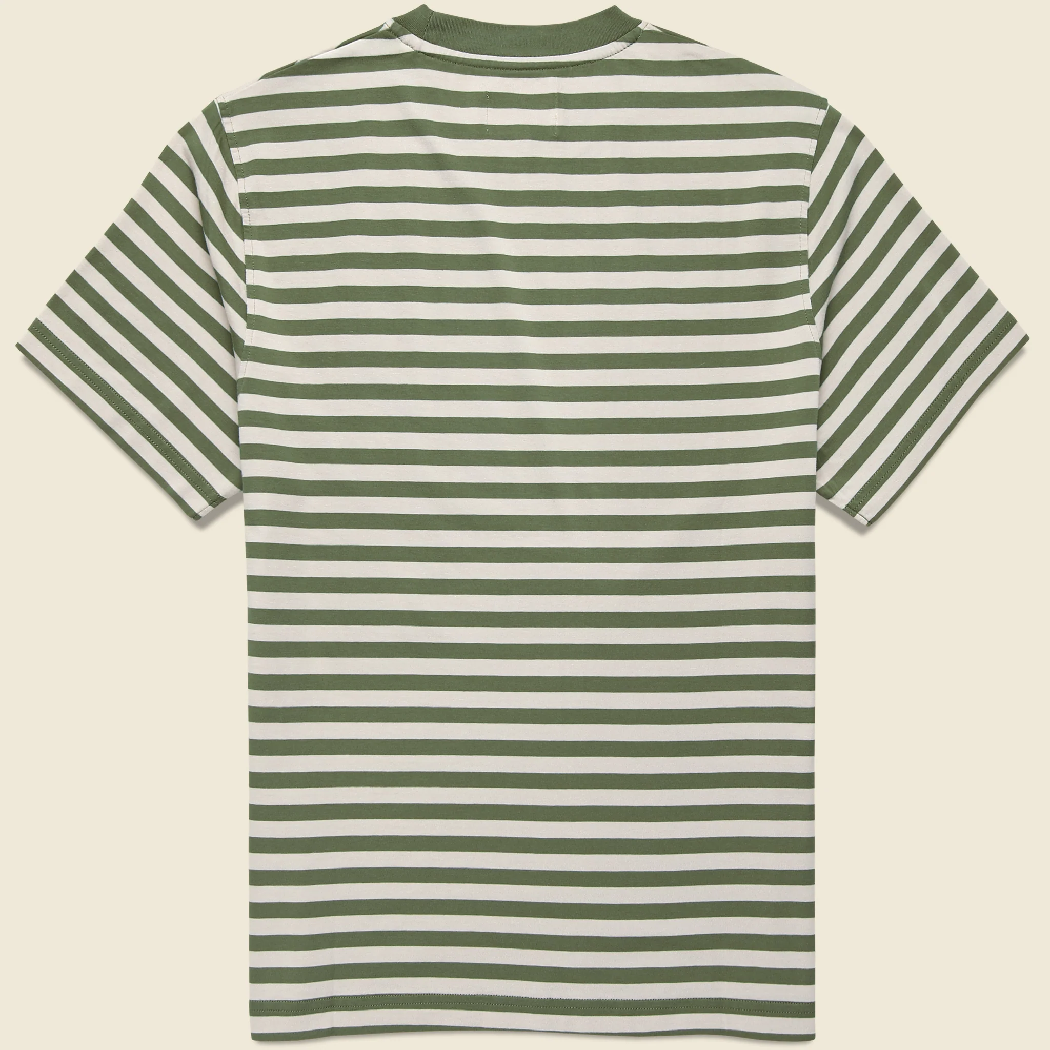 Breton Stripe Tee - Green/Sand - Image 2