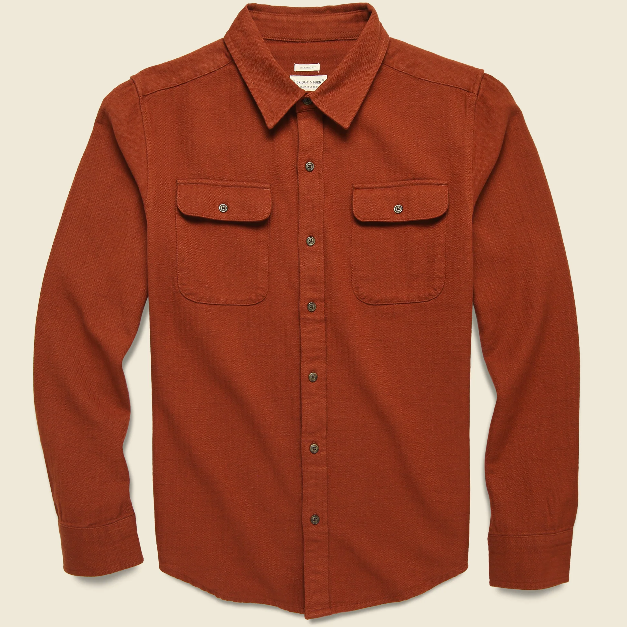 Bedford Flannel - Russet Herringbone