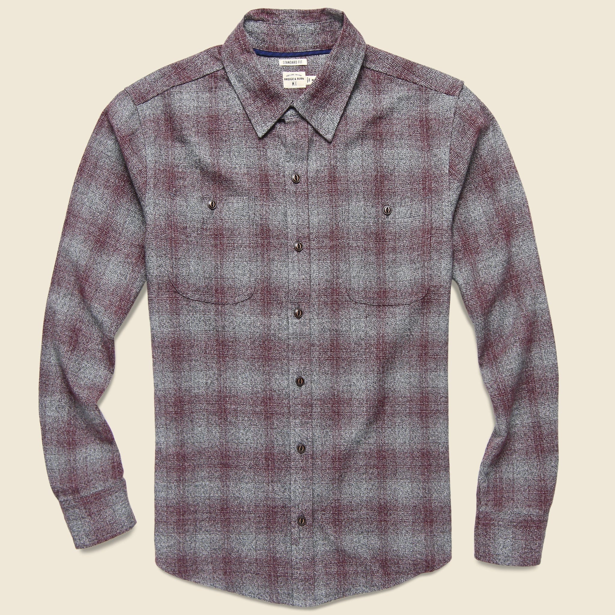 Winslow Flannel - Burgundy Plaid