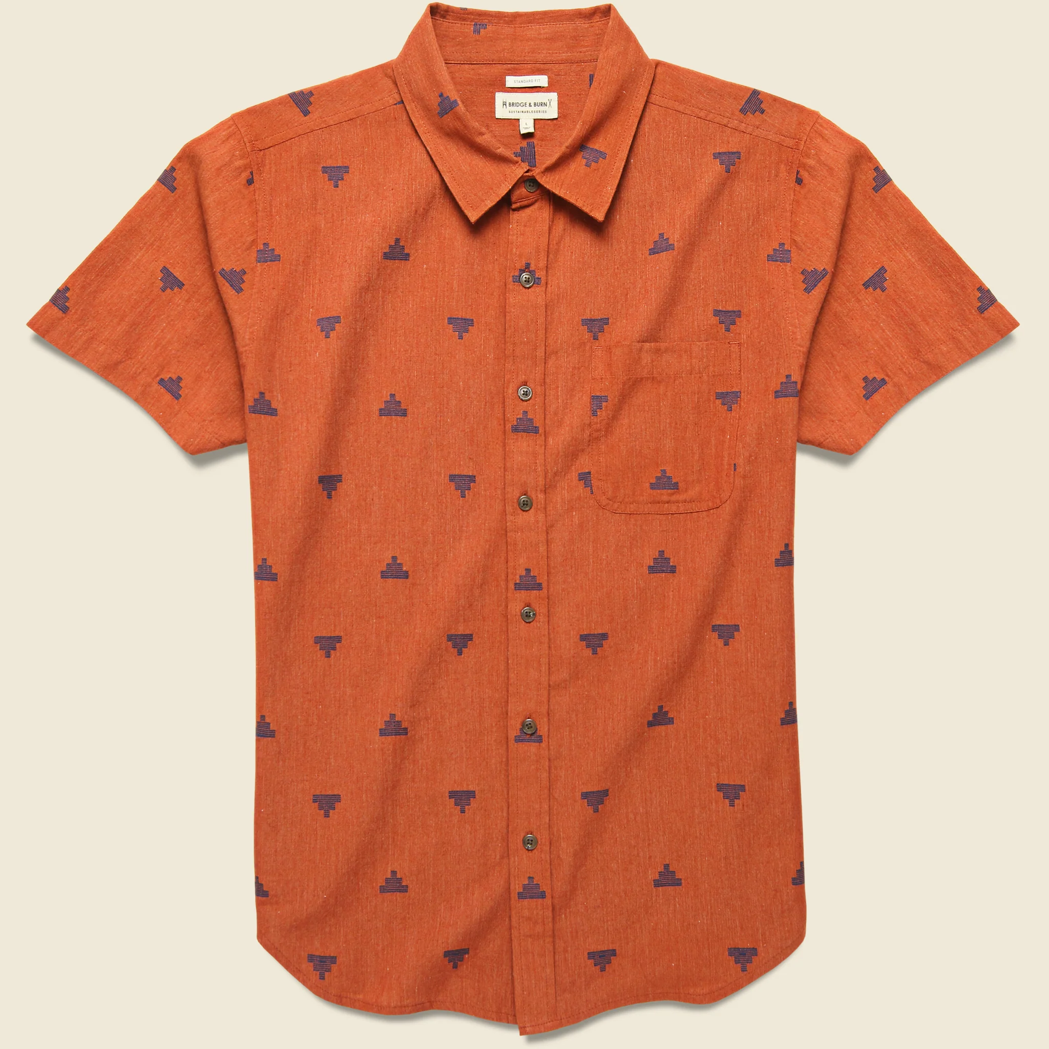 Malcolm Shirt - Rust Fil Coupe Pyramids
