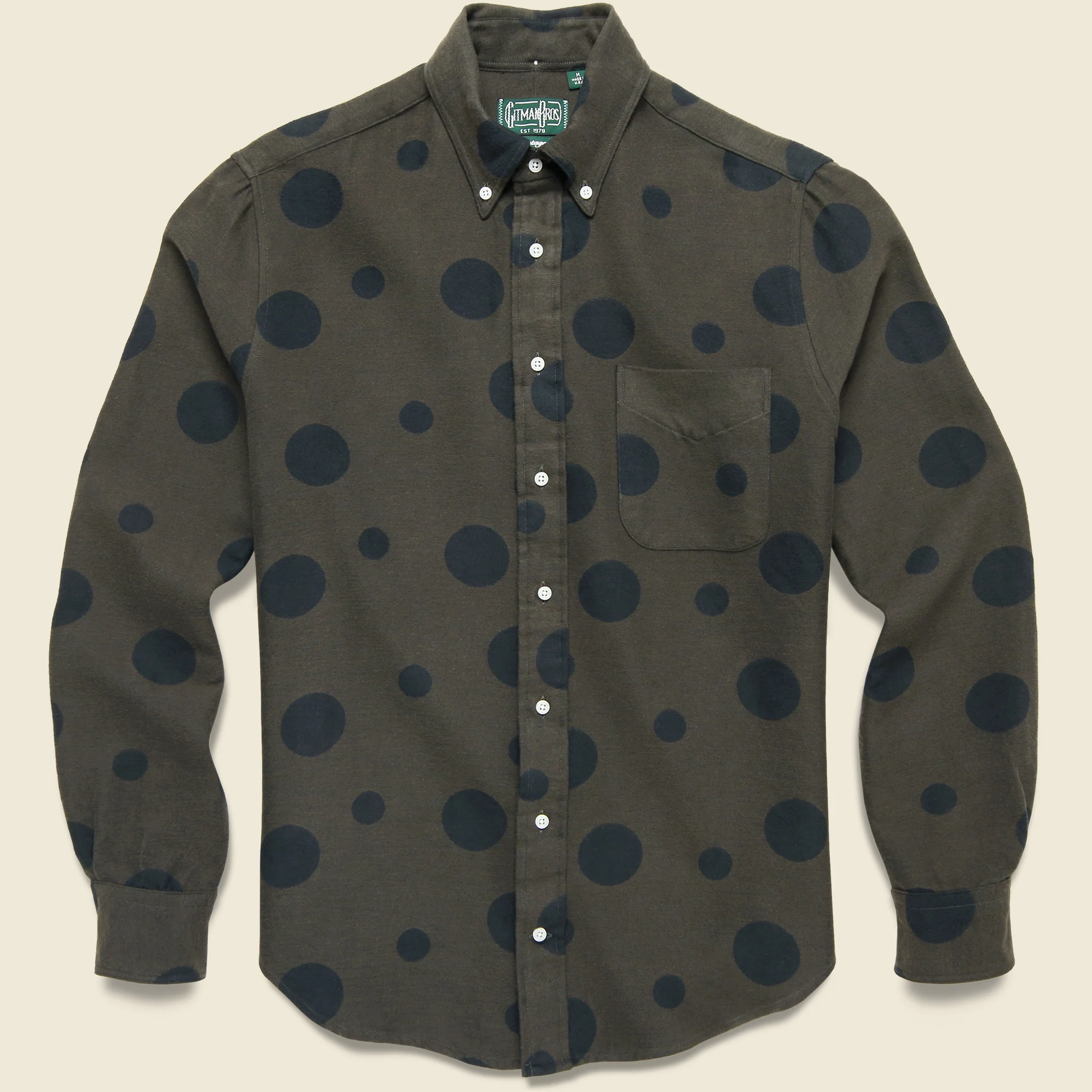Brushed Dot Jacquard Shirt - Olive