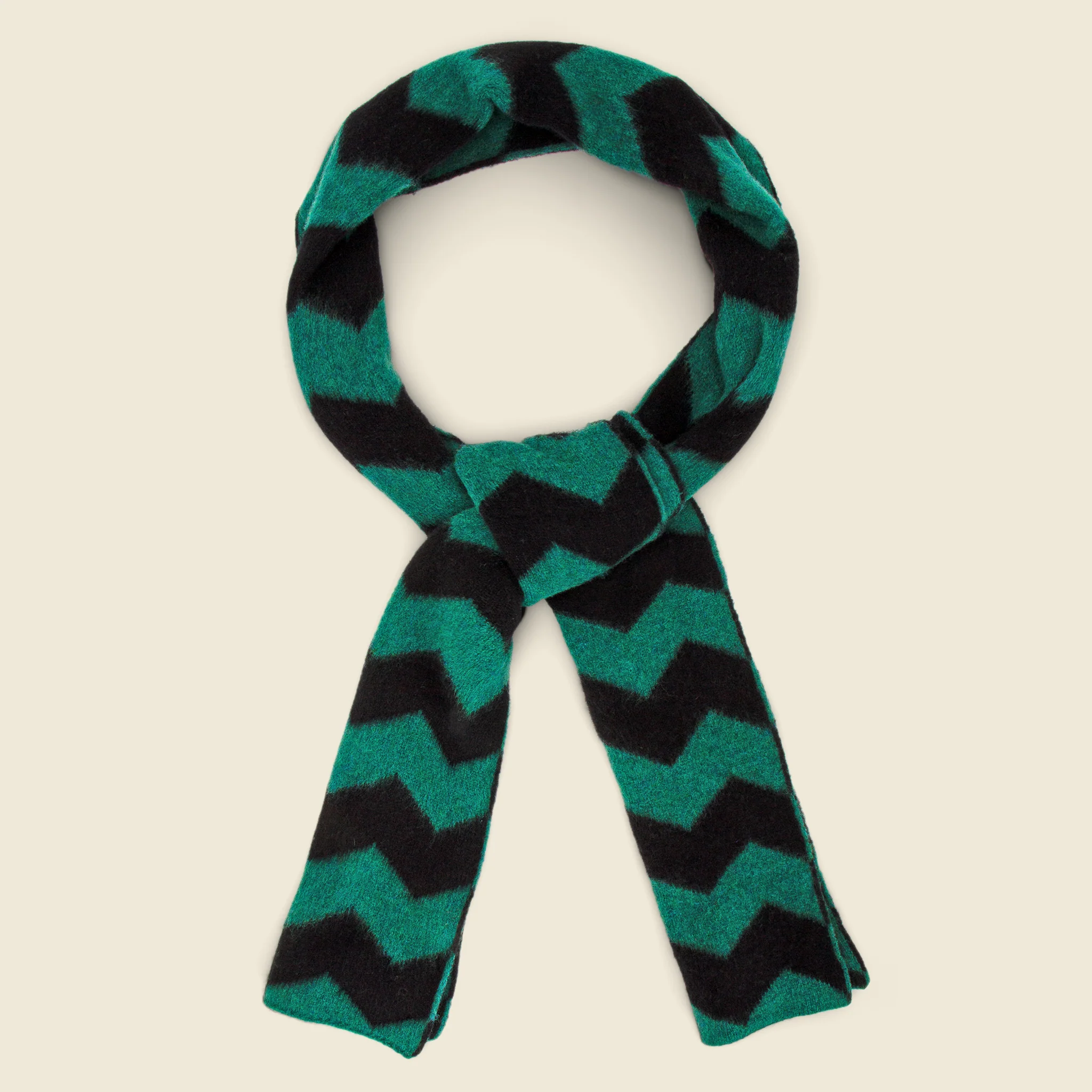 Brushed Zig Zag Scarf - Cossack/Black