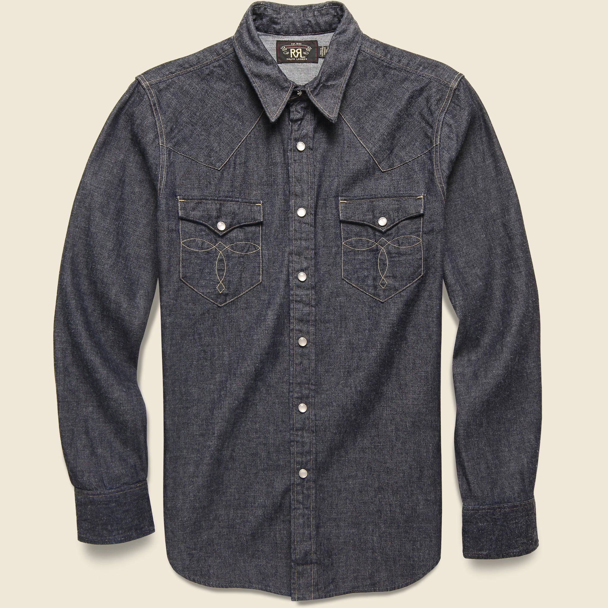 Slim Fit Denim Western Shirt - Rinse