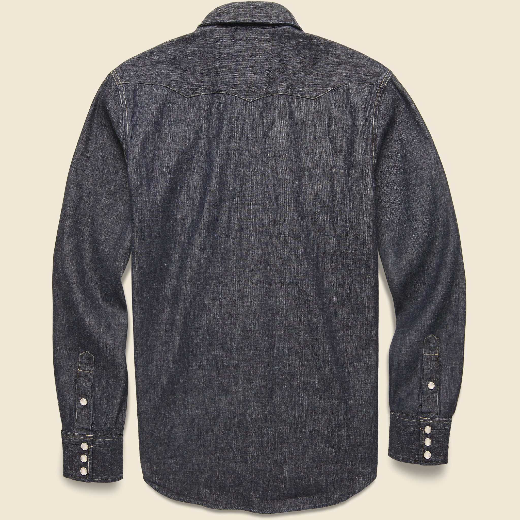 Slim Fit Denim Western Shirt - Rinse - Image 2