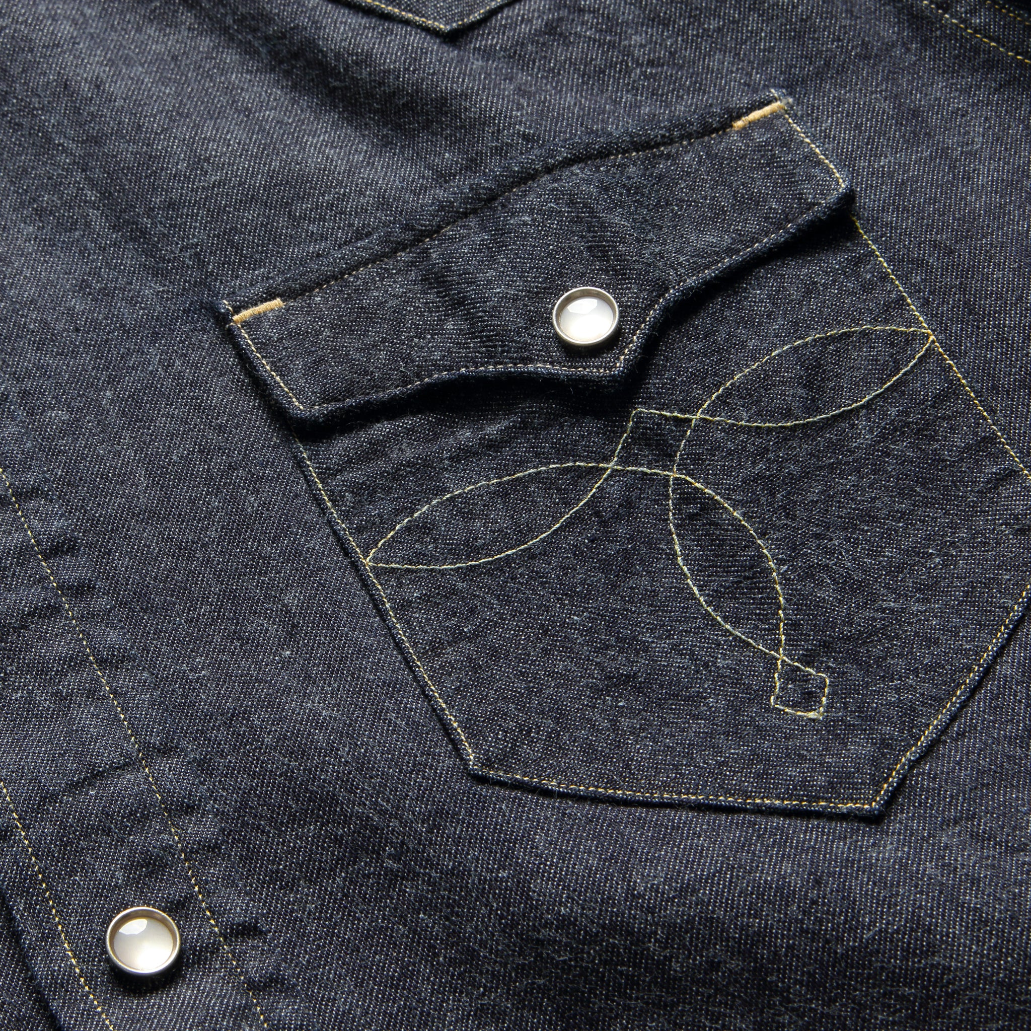 Slim Fit Denim Western Shirt - Rinse - Image 3
