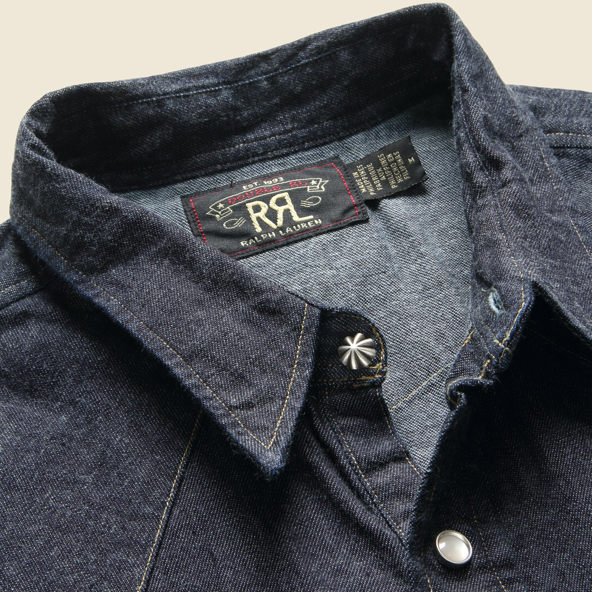 Slim Fit Denim Western Shirt - Rinse - Image 4