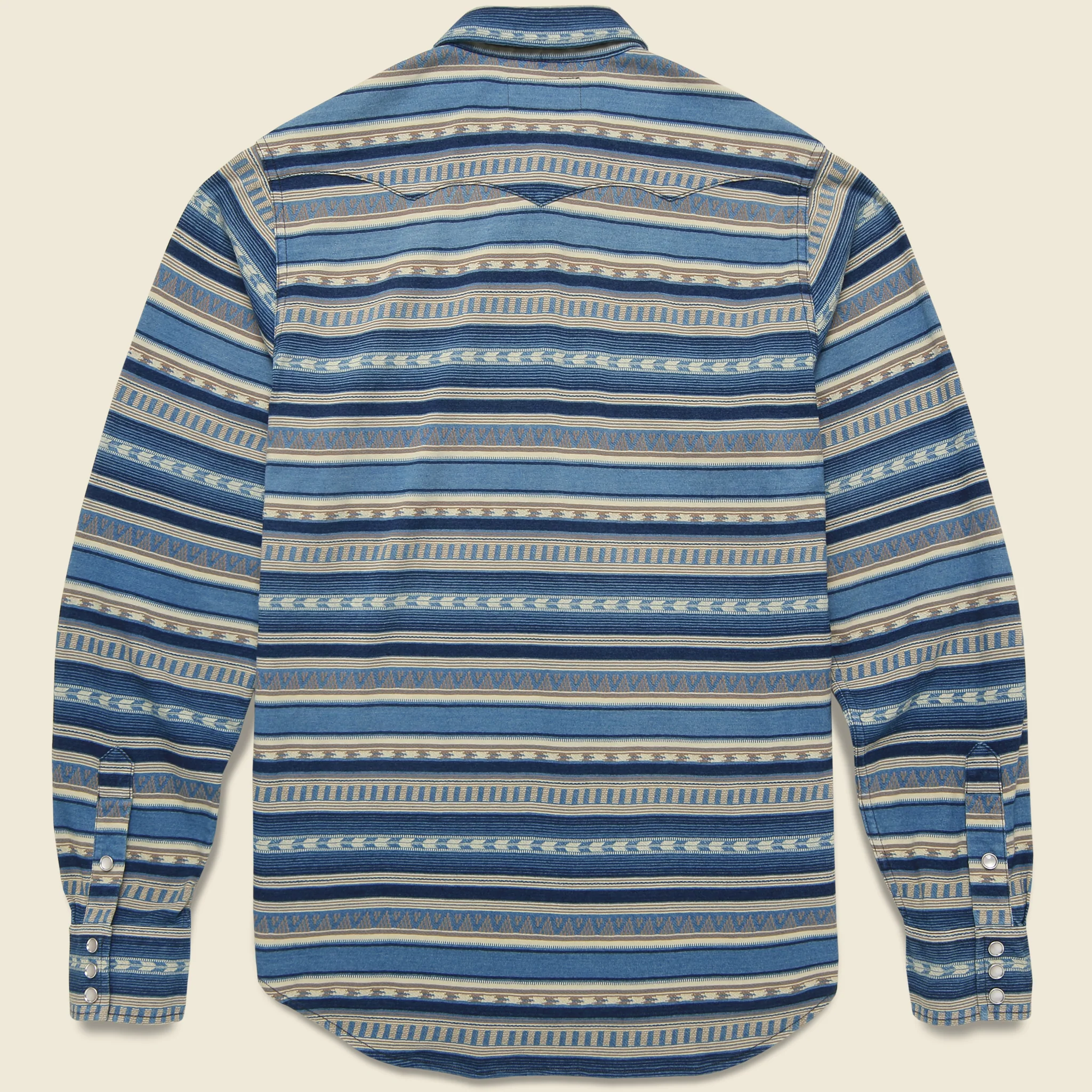 Buffalo Western Jacquard Shirt - Indigo/Cream - Image 2